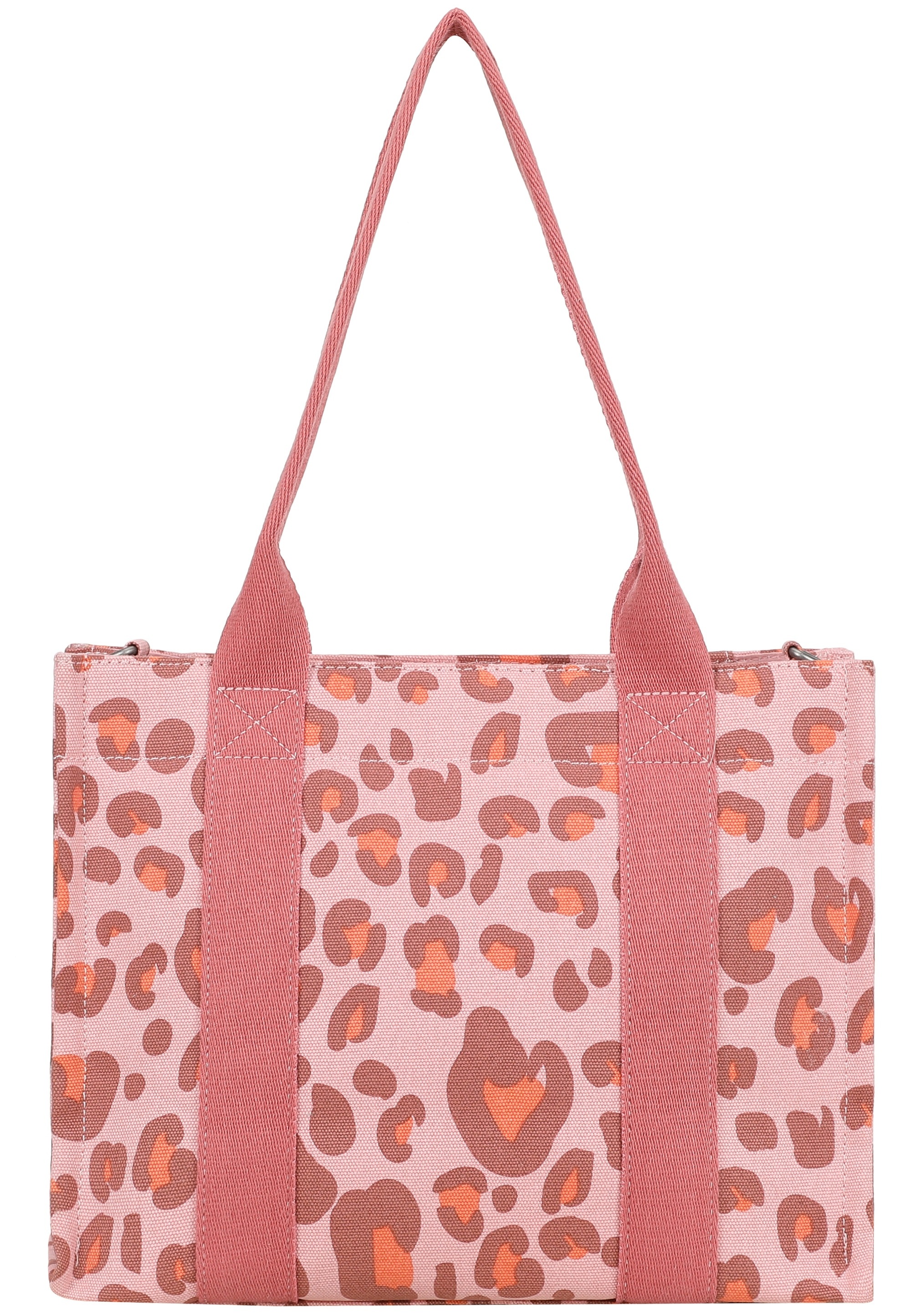 Damen Henkeltasche "Tote Shopper Medium Leo", FRITZI AUS PREUSSEN, rosa, Kunstfaser, Taschen, mit tollem Leo-Print