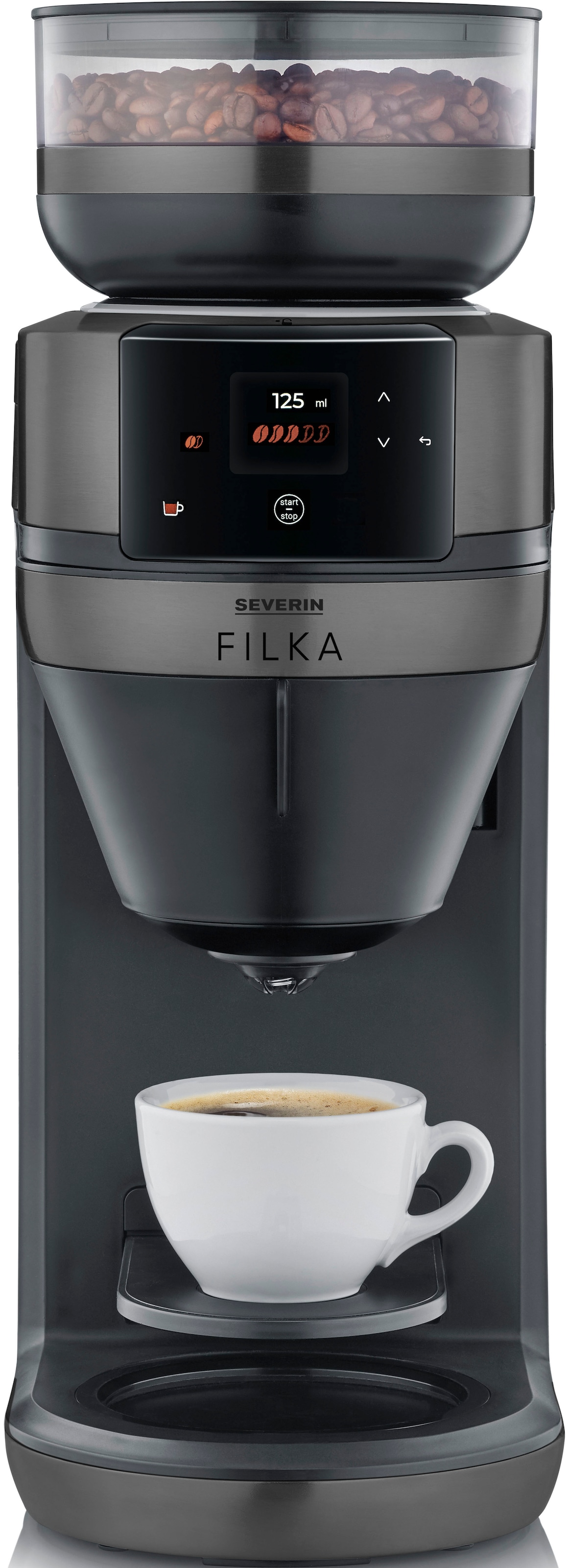 Severin Kaffeemaschine mit Mahlwerk »KA 4854 Filterkaffee-Vollautomat FILKA 2.0 Glas«, 1,4 l Kaffeekanne, Papierfilter-Permanentfilter, 1x4