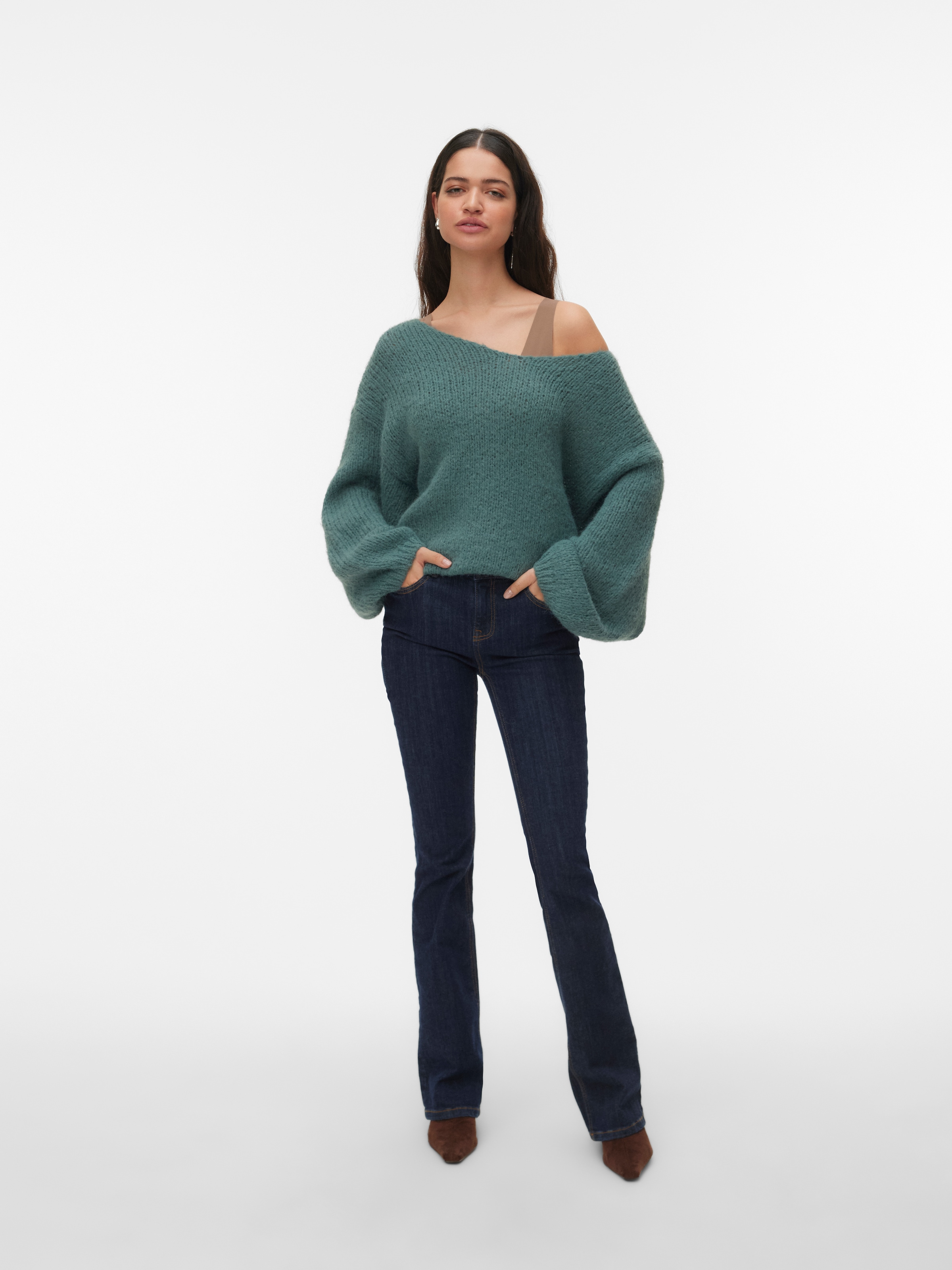 Vero Moda Strickpullover »VMMAYBE LS 2WAY V-NECK PULLOVER NOOS« Kunstfaser, locker geschnitten, V-Ausschnitt