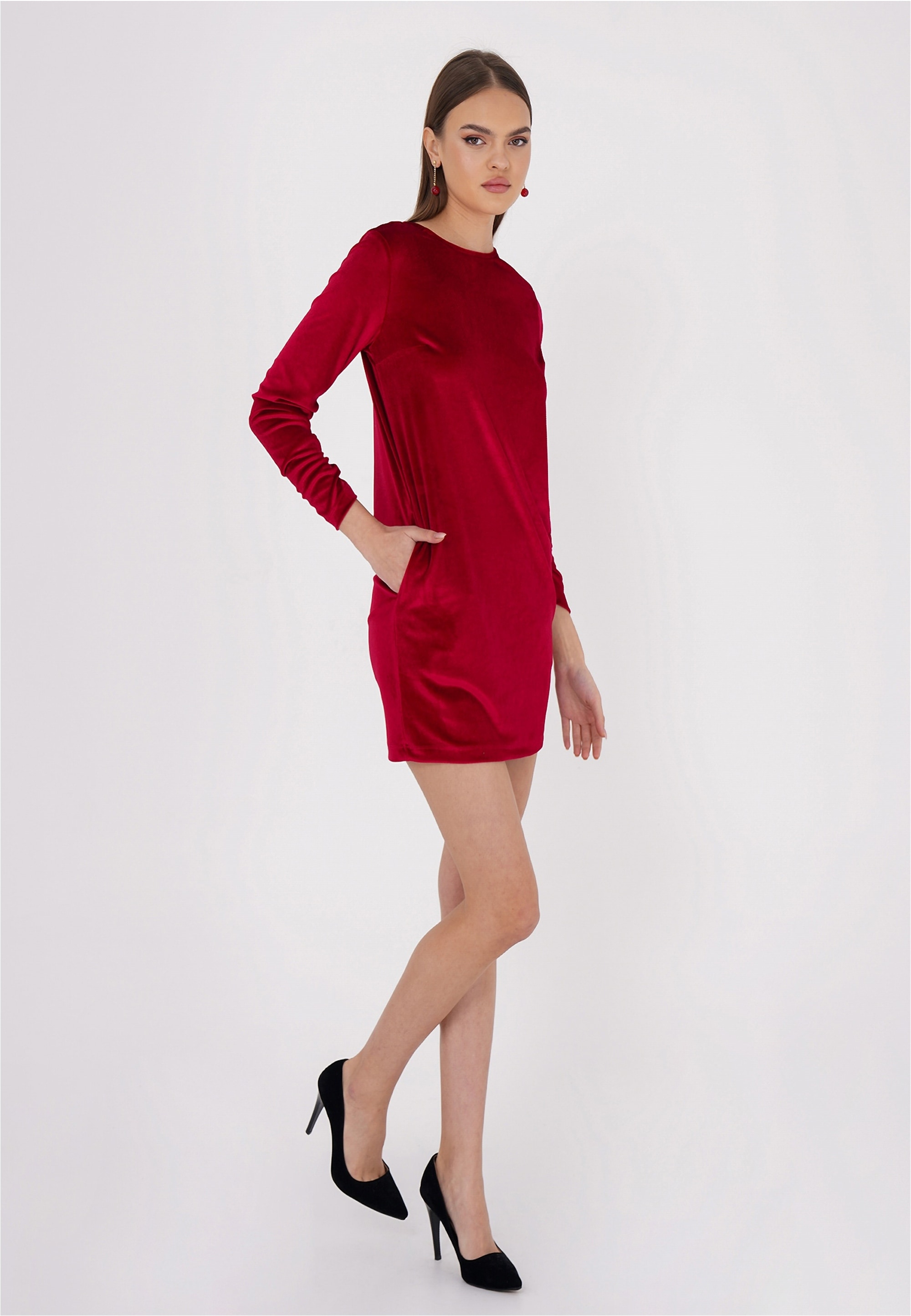 freshlions Jerseykleid »Sinah«, mit samtiger Optik