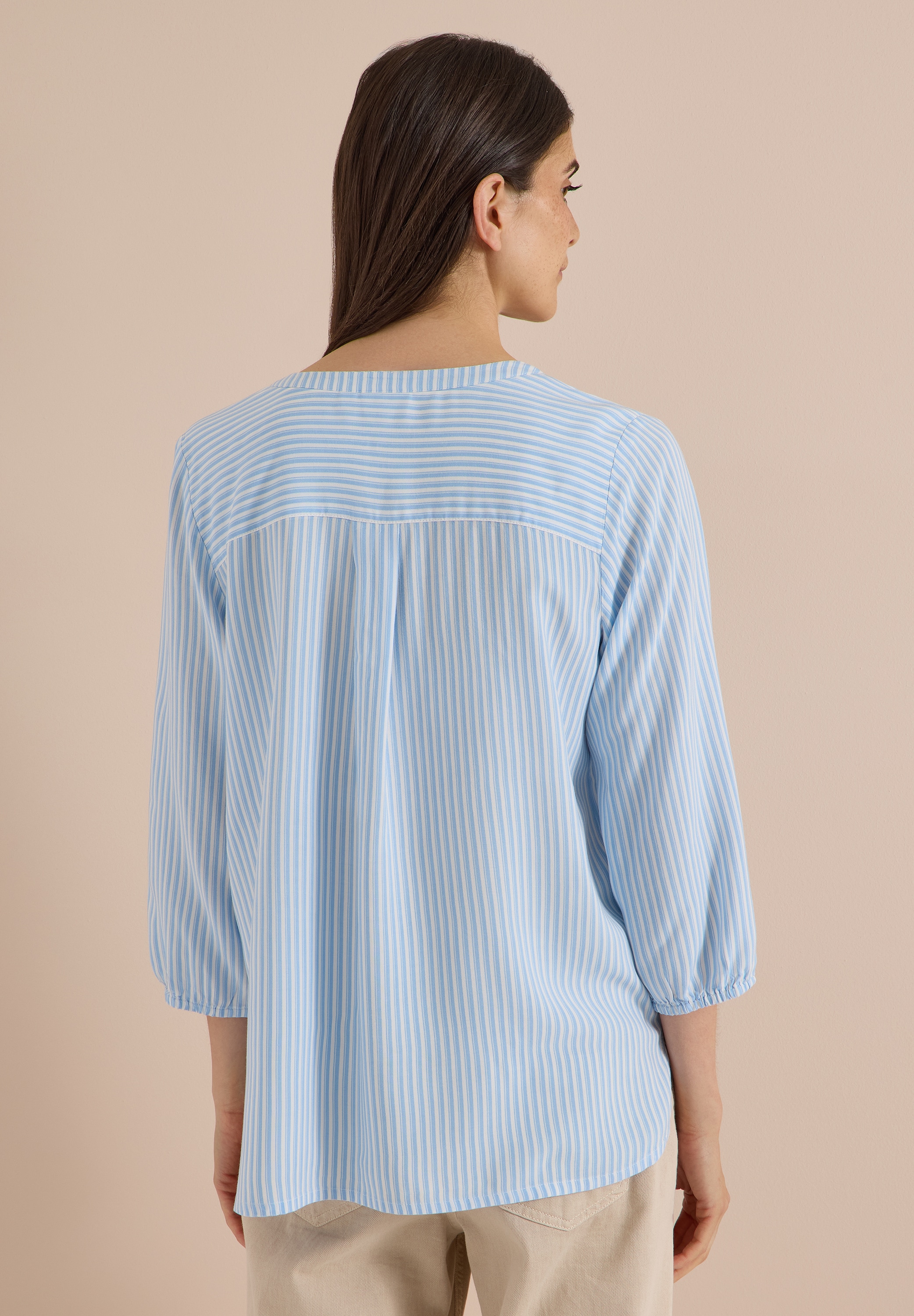 Cecil Shirtbluse mit geschlitztem Rundhalsausschnitt