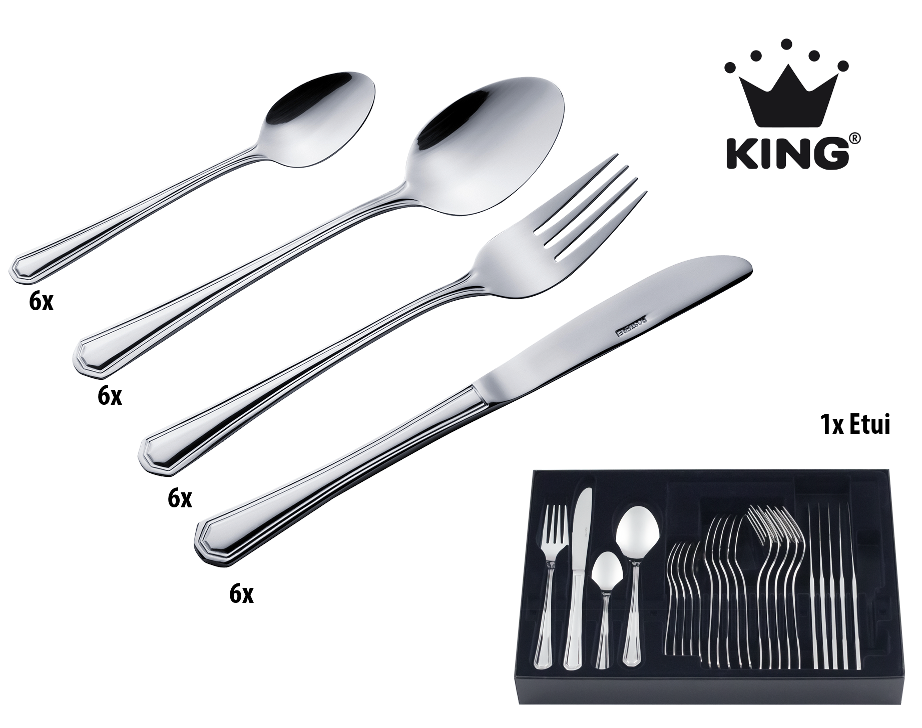 KING Besteck-Set ""Düsseldorf"" Besteck im zeitlosen Design, mit Besteck-Et günstig online kaufen