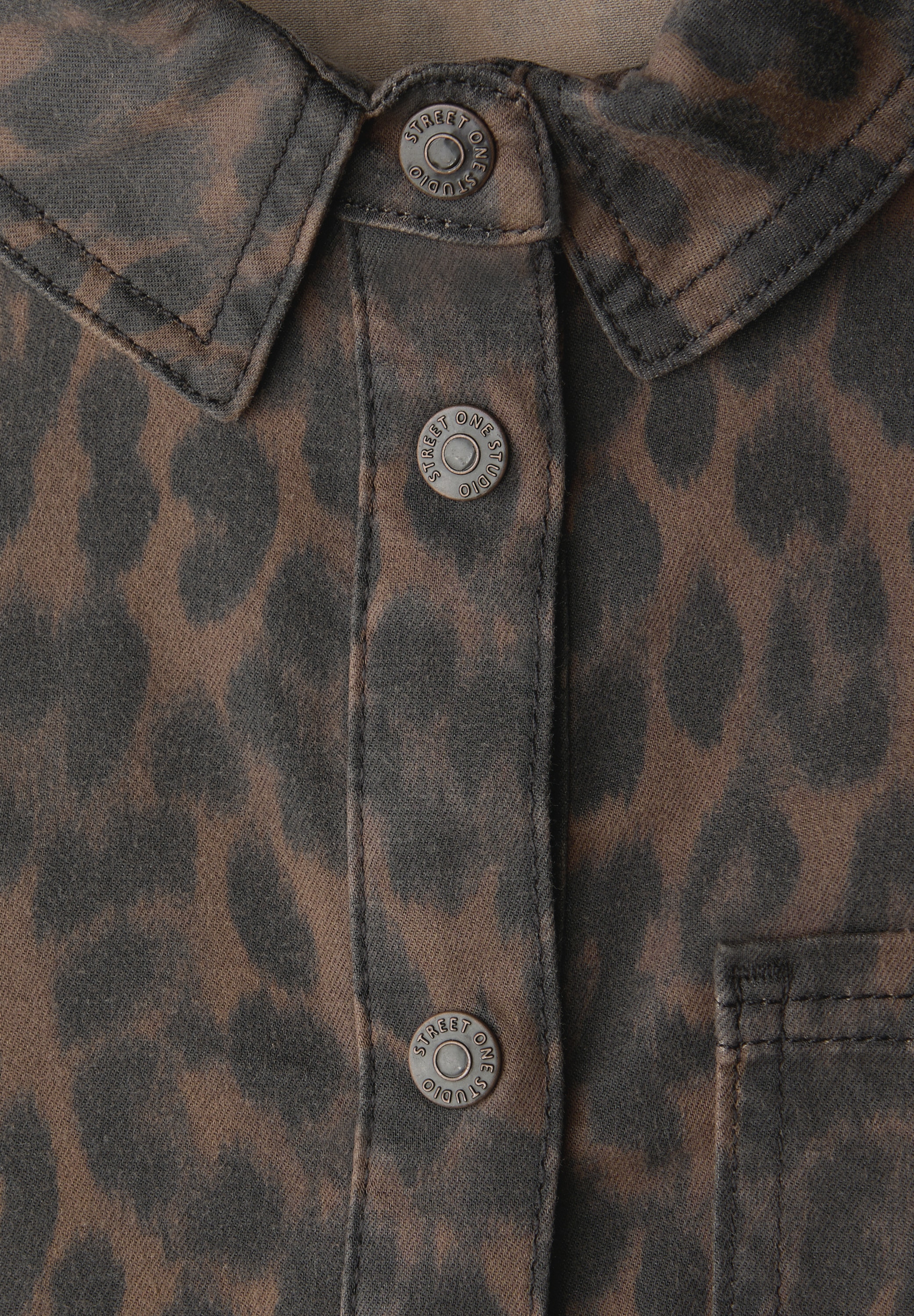 STREET ONE STUDIO Blusenkleid Brusttasche mit Bindegürtel zum Taillieren