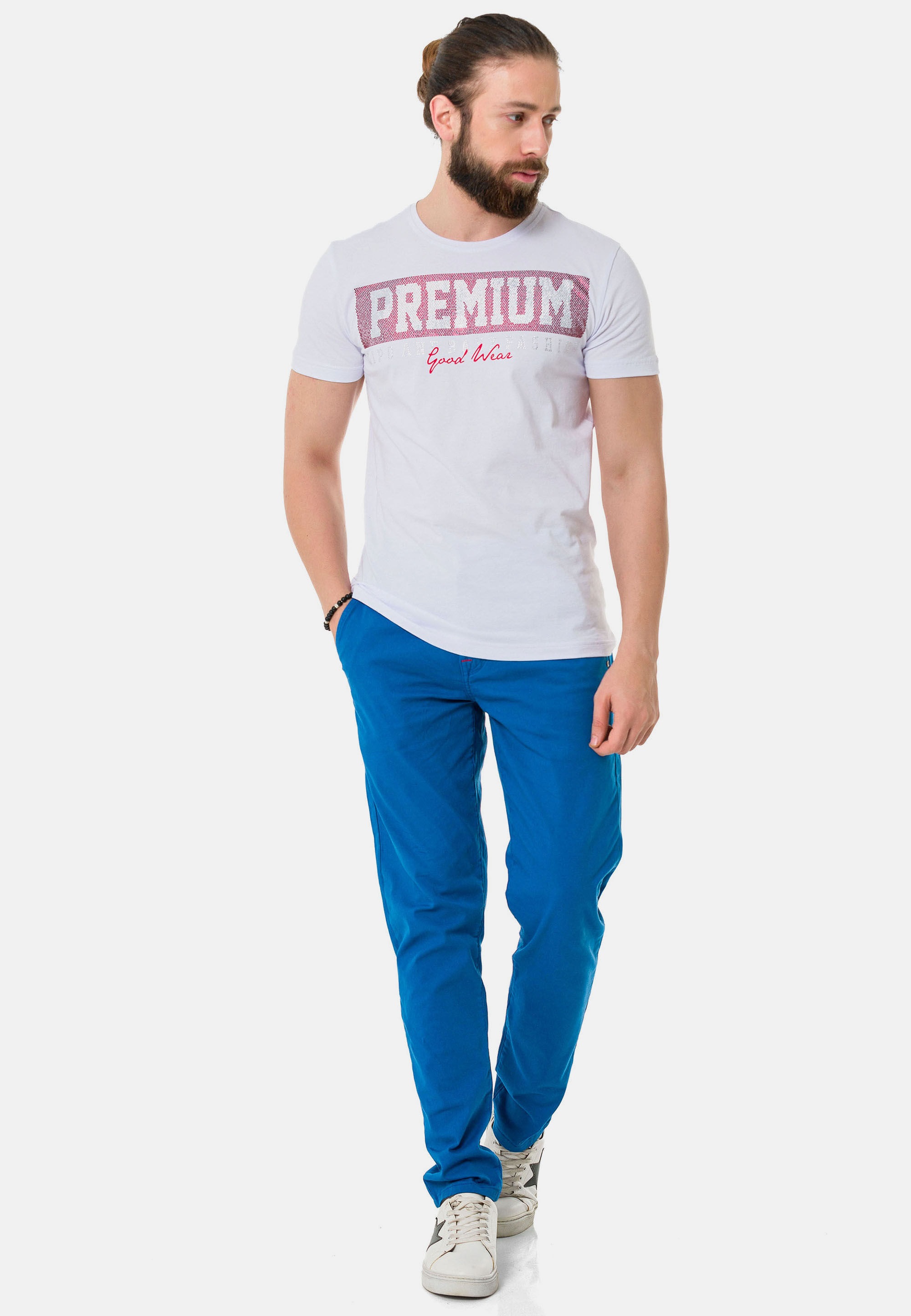Cipo & Baxx T-Shirt »T-Shirt«, mit lässigem Brustprint-Design