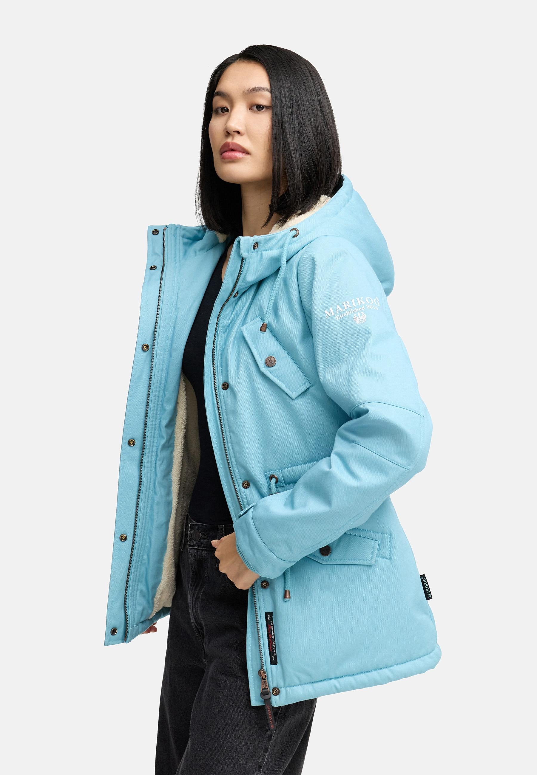Marikoo Winterjacke »Manolya«, mit Kapuze, stylischer Kurzmantel mit weichem Teddyfell-Futter