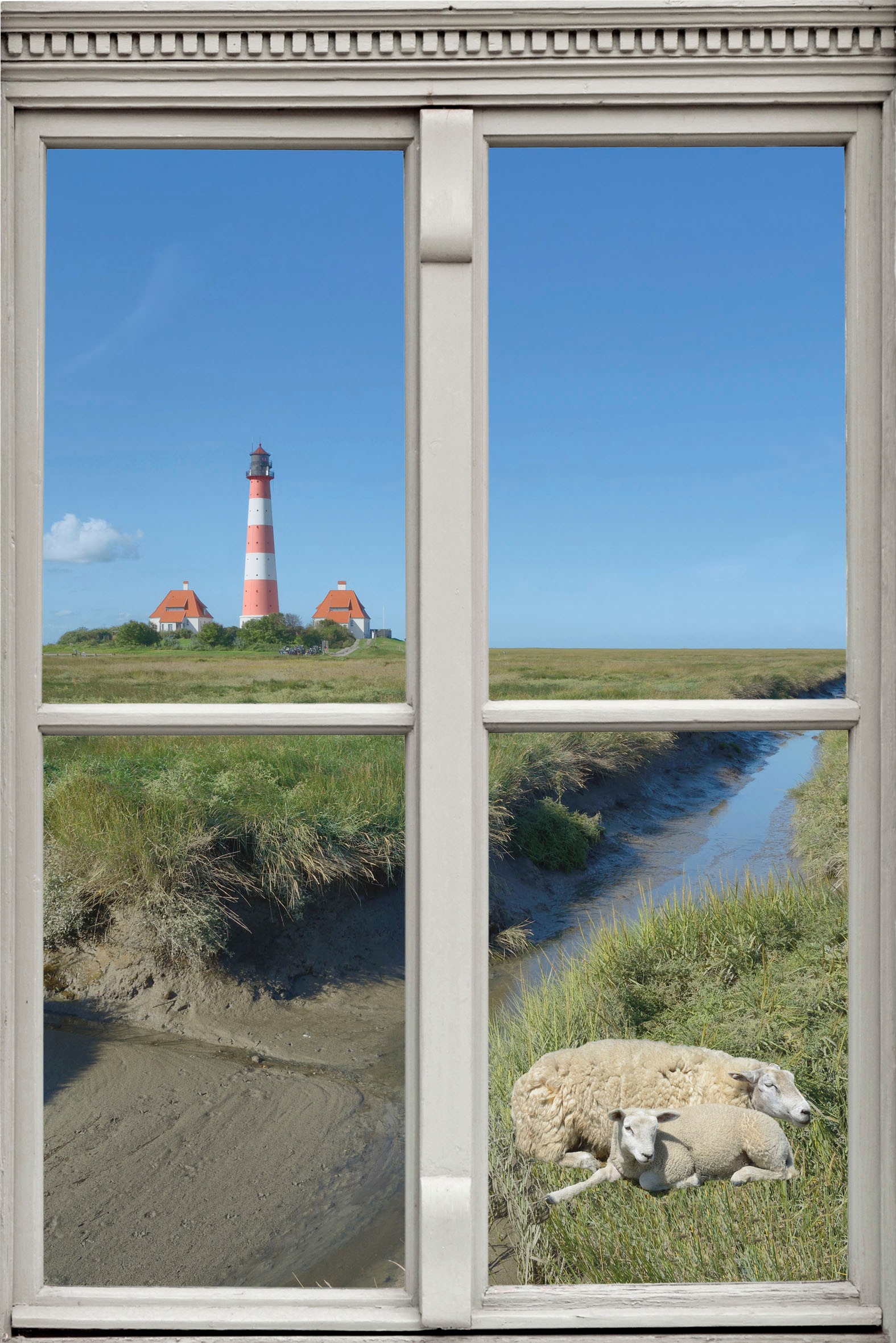 queence Wandsticker »Schafe ir Leuchtturm«