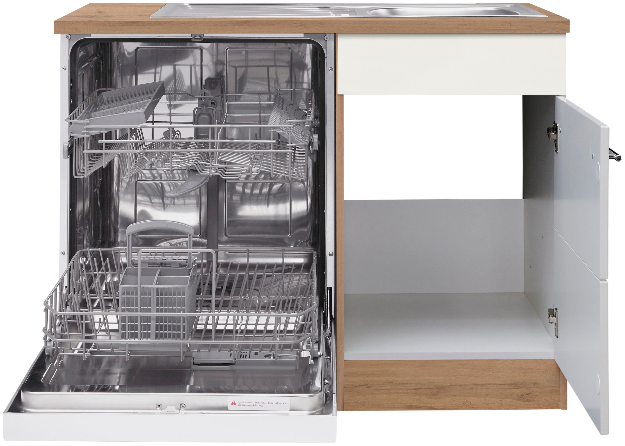 HELD MÖBEL Spülenschrank »Wien«, Breite 110 cm, inkl. Möbelfront für teilintegrierbaren Geschirrspüler