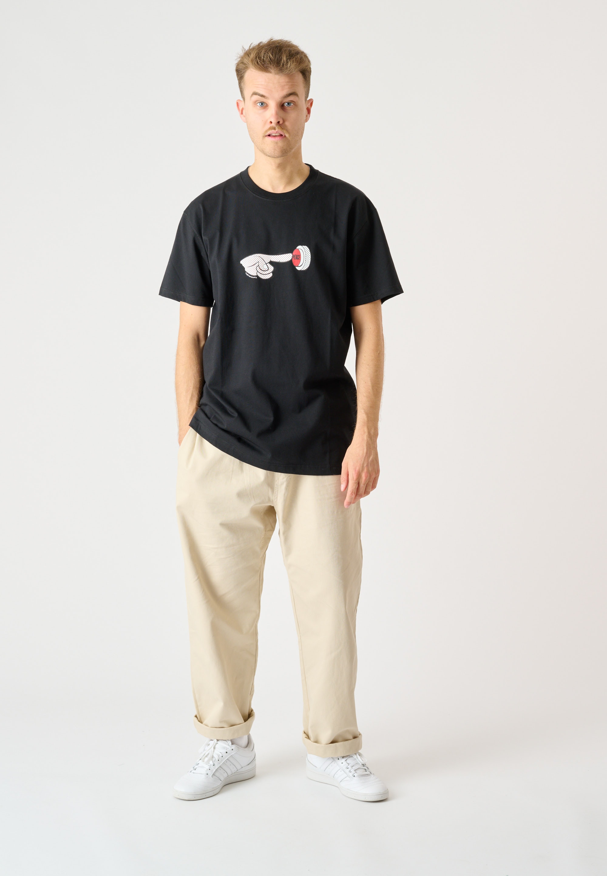 Cleptomanicx T-Shirt »Push the button«, mit trendigem Frontprint