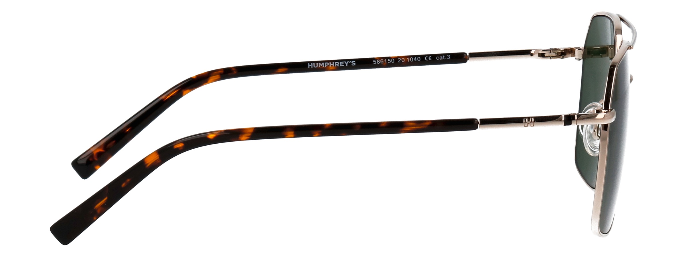 Sonnenbrille HUMPHREY´S EYEWEAR "Modell 586150", Herren, gold, gemustert, leicht glänzend, Sonnenbrillen Sonnenbrille, Form Panto, Logoschriftzug auf Bügel, Metallfassung 3