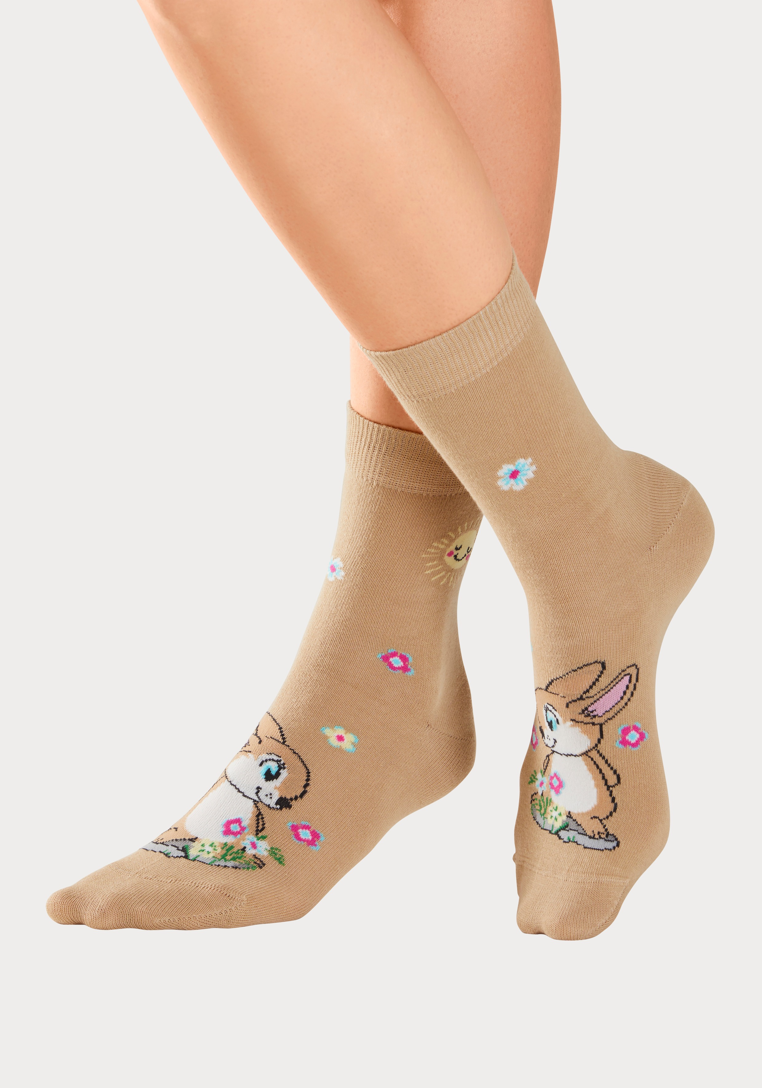 Thumbnail - H.I.S Basicsocken Packung, 5 Paar tlg. mit Hasen Motiven