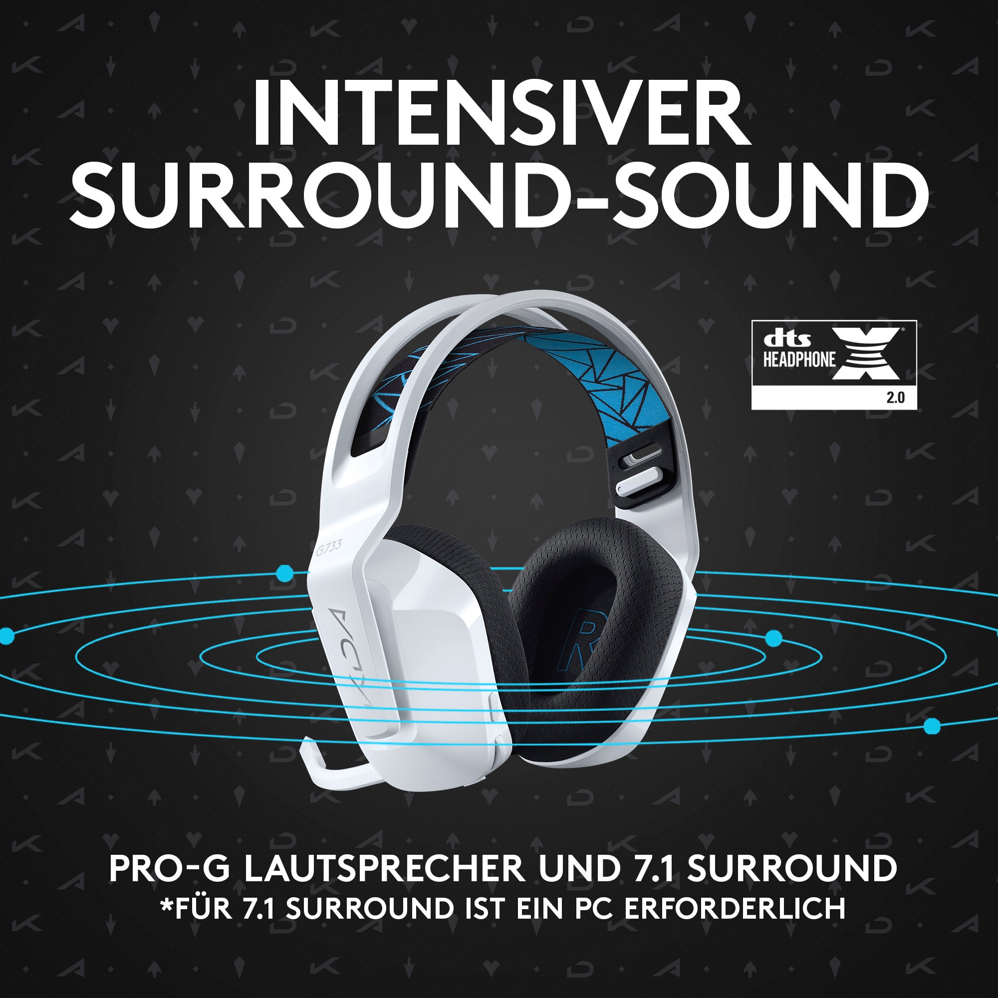 Logitech G Gaming-Headset »G733 K/DA«, Mikrofon abnehmbar