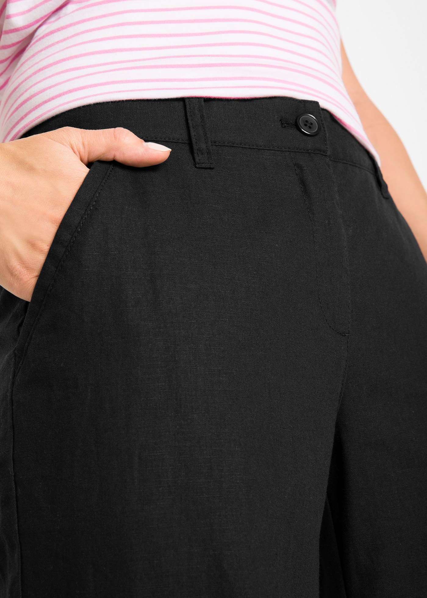 bonprix Leinenhose  Webhose aus Leinen-Baumwoll-Mix