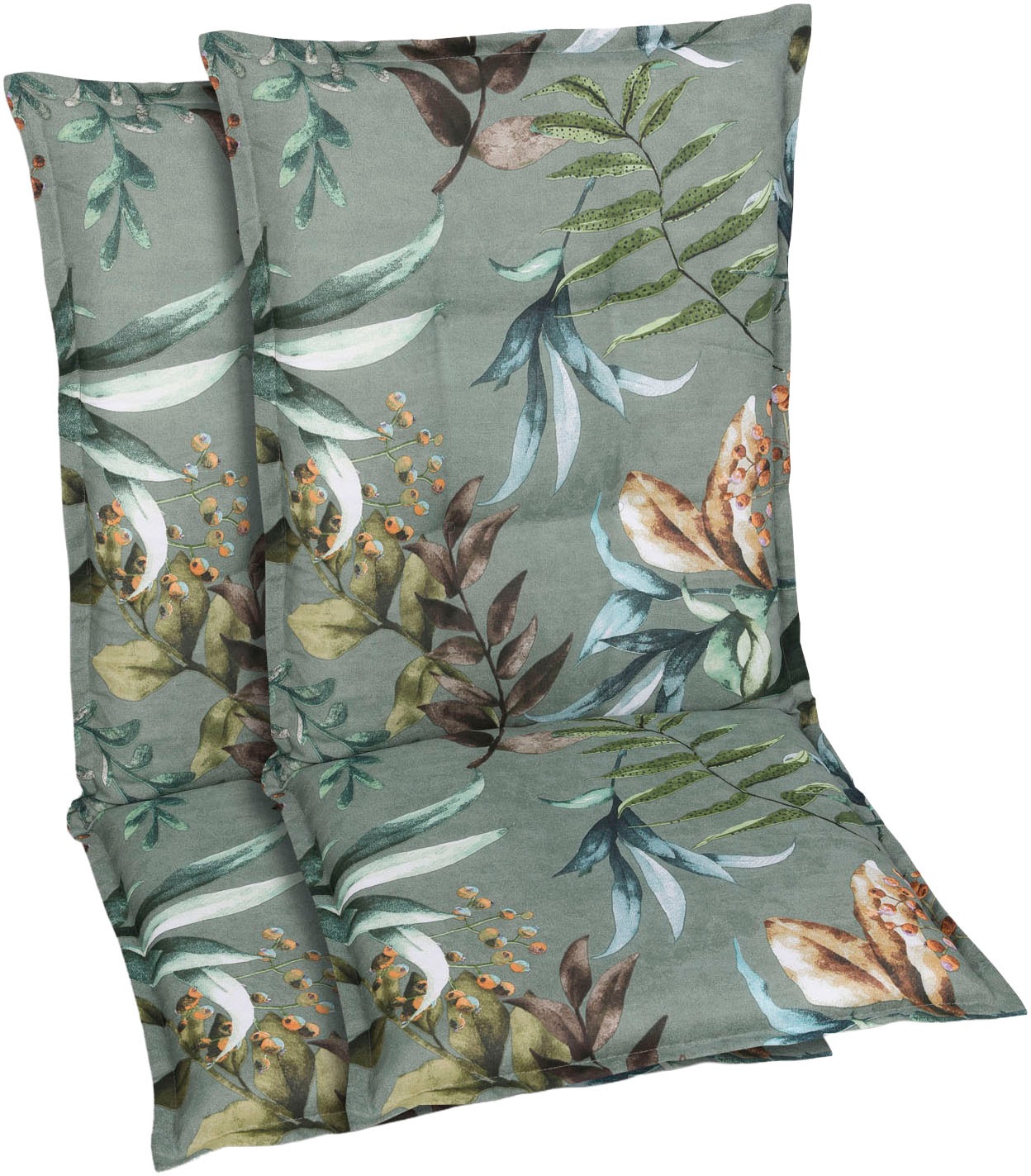 GO-DE Sesselauflage Blätter / Beeren grün - Maße BxLxH ca.: 50 cm x 108 cm günstig online kaufen