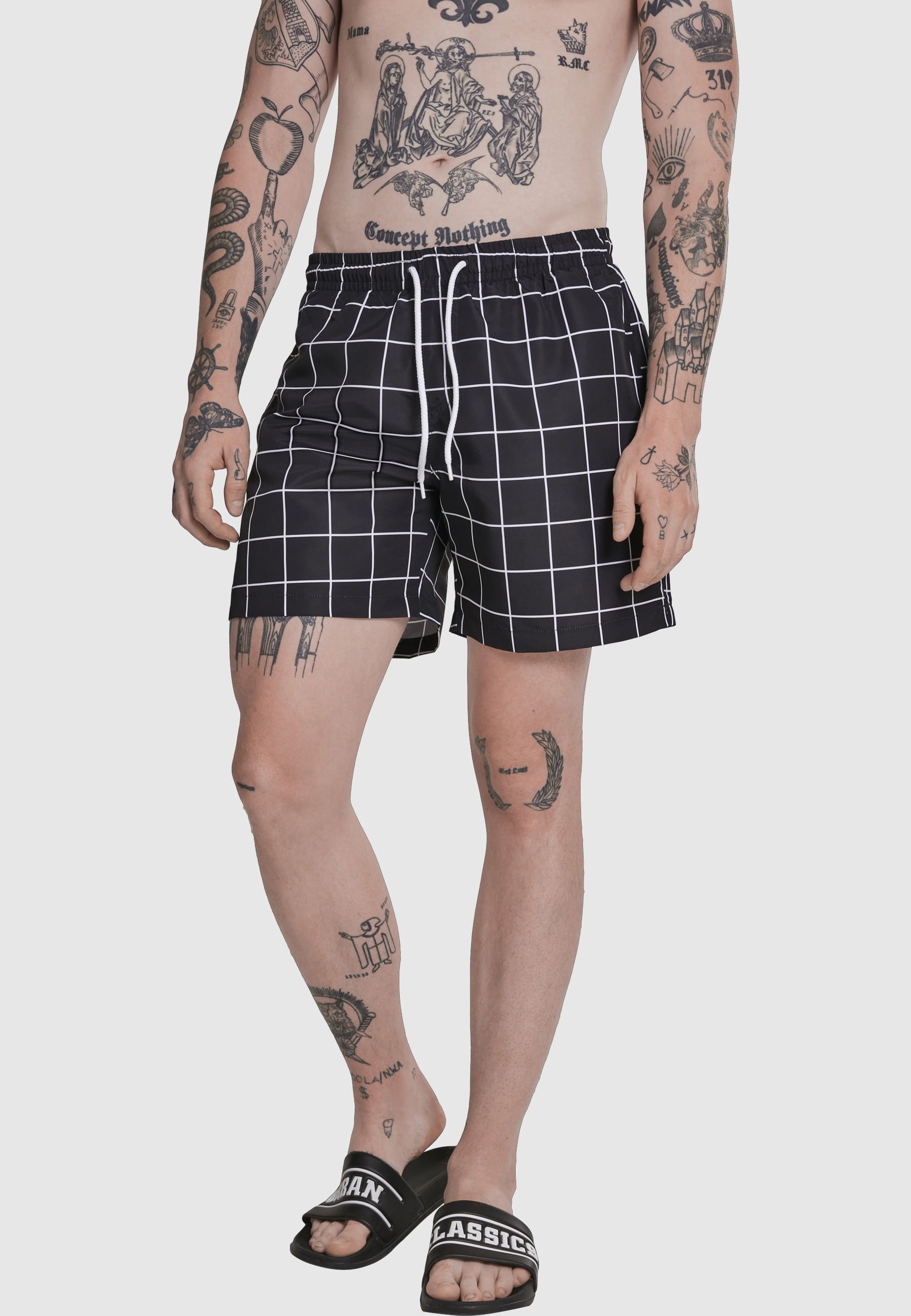 URBAN CLASSICS Badeshorts »Urban Classics Herren Check Swim Shorts«