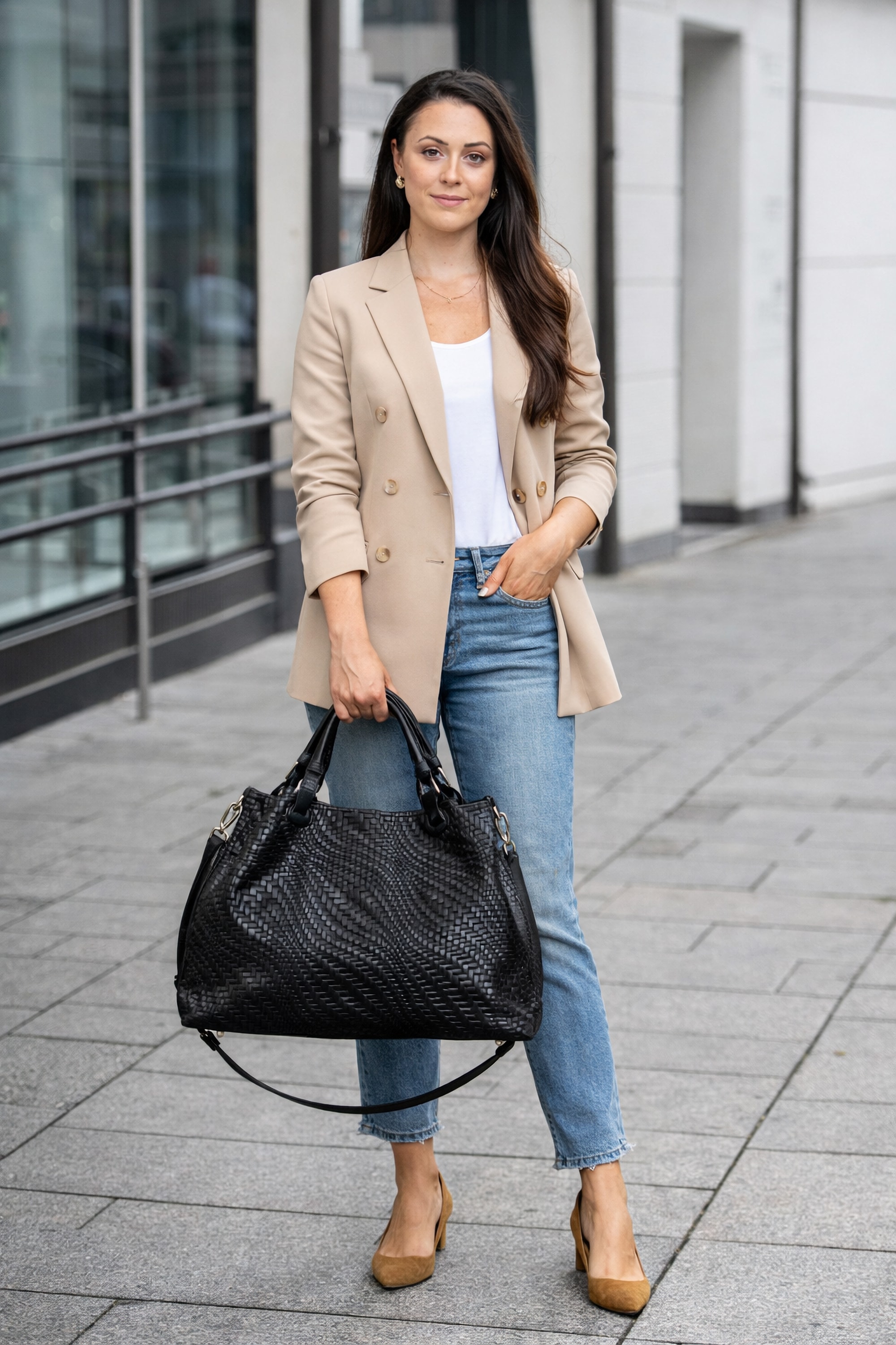 COLLEZIONE ALESSANDRO Schultertasche »Square« in modischer Flechtoptik