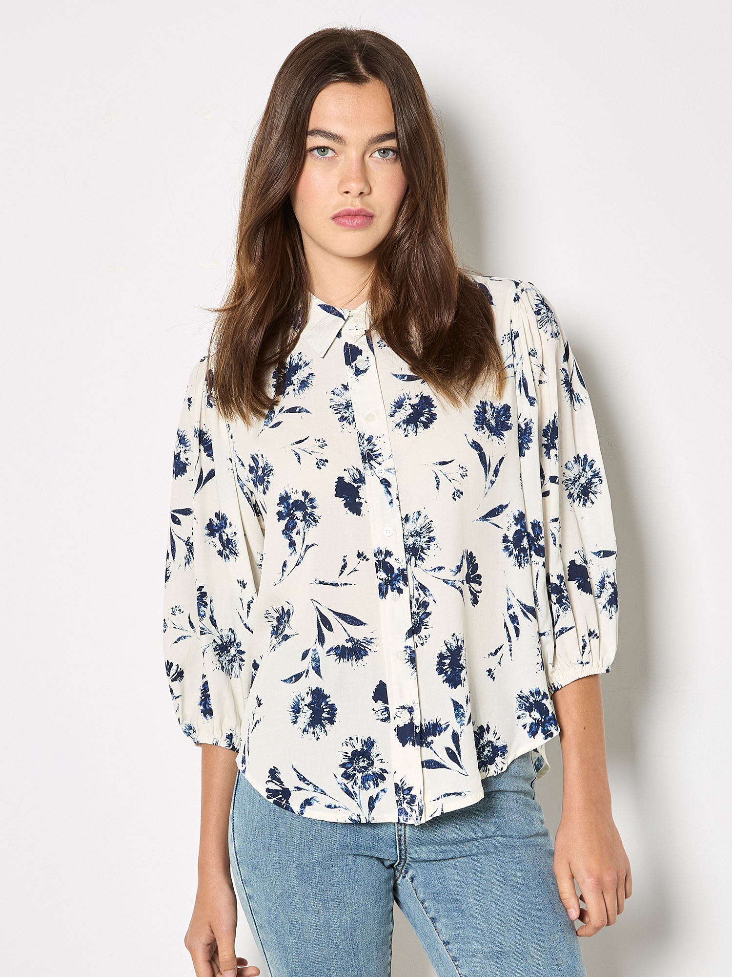Apricot Hemdbluse "Gänseblümchen-Hemd" Gemustert