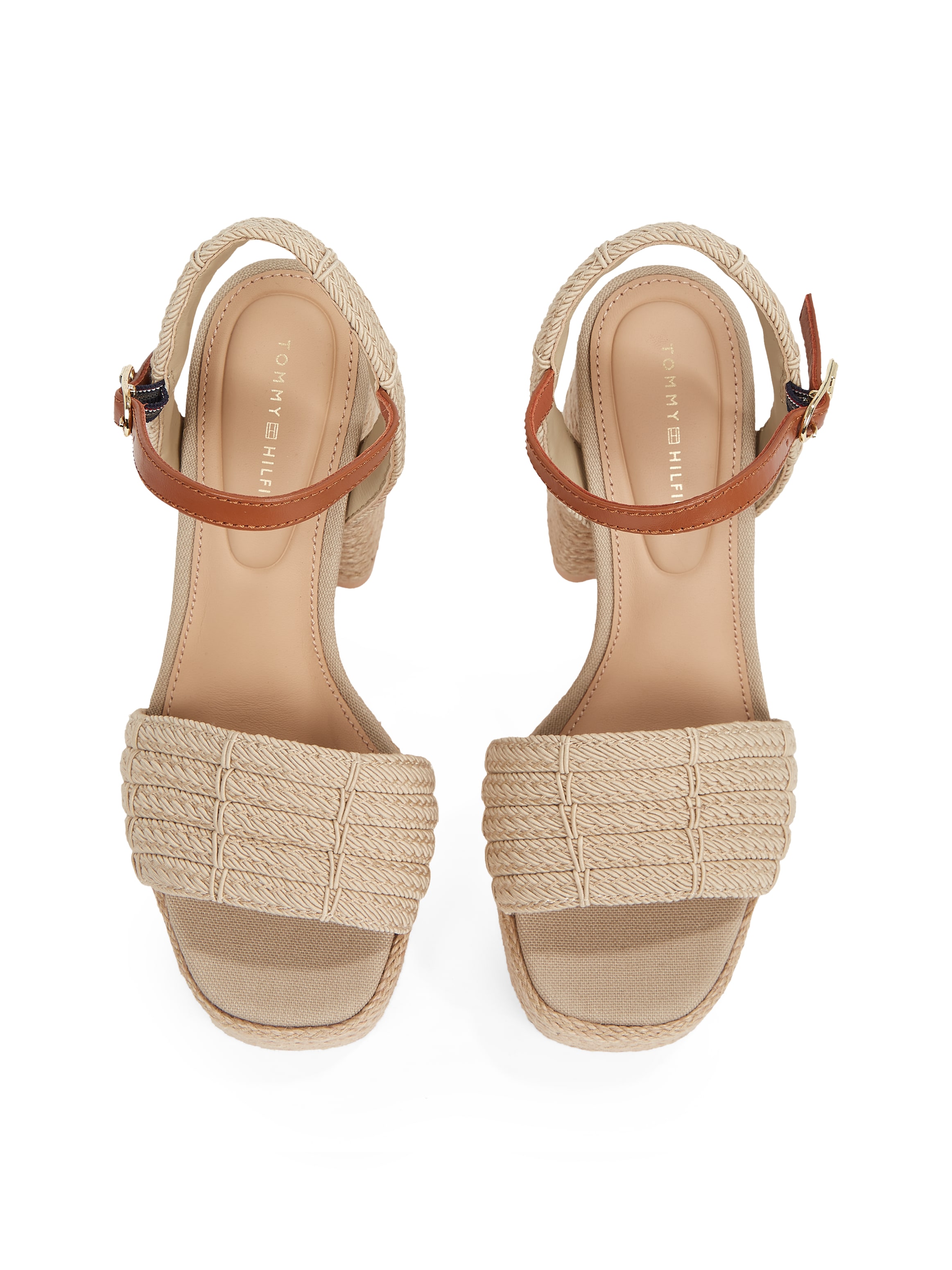 Tommy Hilfiger High-Heel-Sandalette »ROPE HEEL PLATFORM SANDAL«, Blockabsatz, Plateau, Sommerschuh mit verstellbarer Schnalle