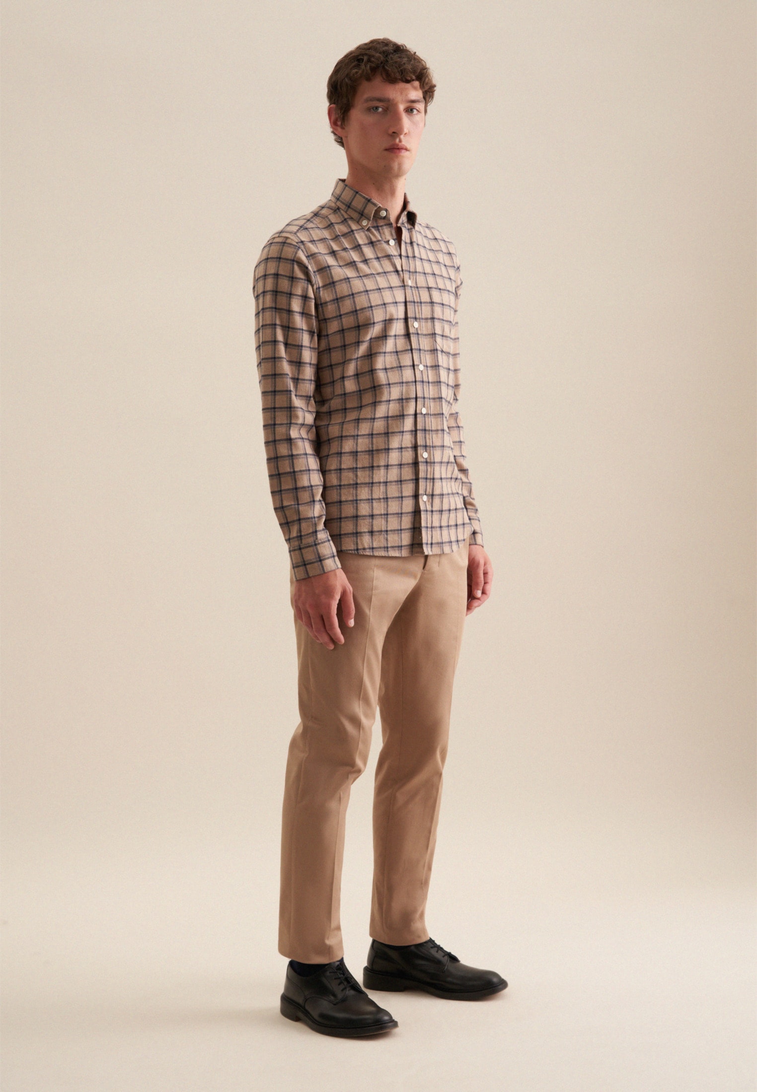 seidensticker Businesshemd »Schwarze Rose«, Regular Langarm Button-Down-Kragen Karo