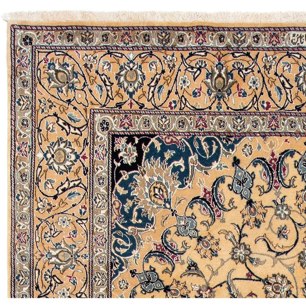 Wohnen Teppiche morgenland Wollteppich »Nain 9la Medaillon Beige 296 x 197 cm«, rechteckig, 0,6 mm Höhe, Unikat mit Zertifikat b