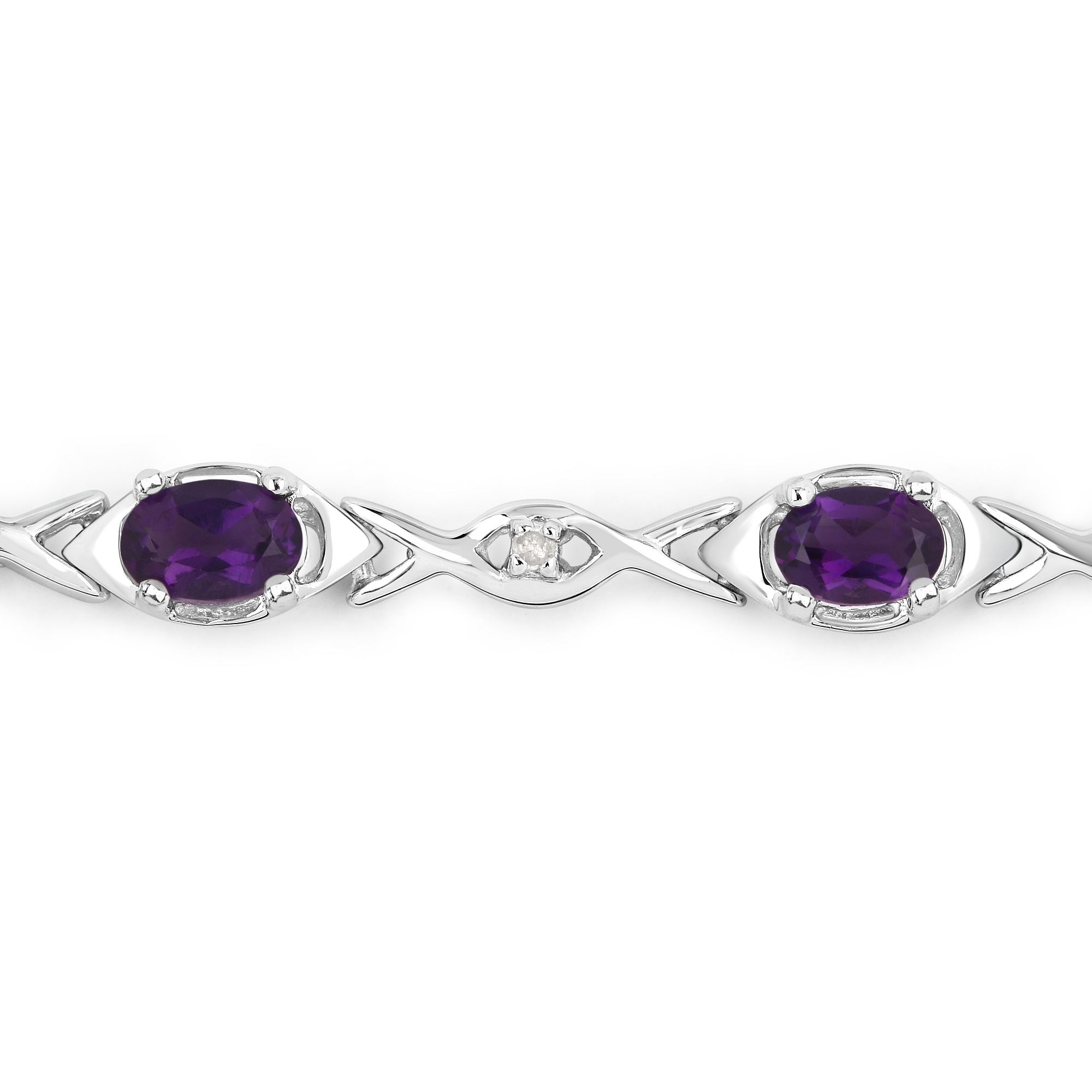 Vira Jewels Armband »925-Sterling Silber rhodiniert Glänzend Amethyst lila«