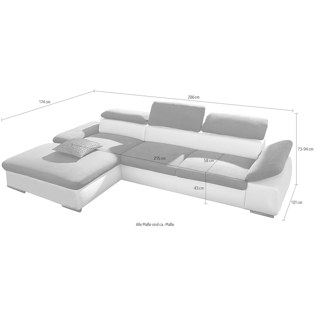 sit&more Ecksofa »Alcudia L-Form«