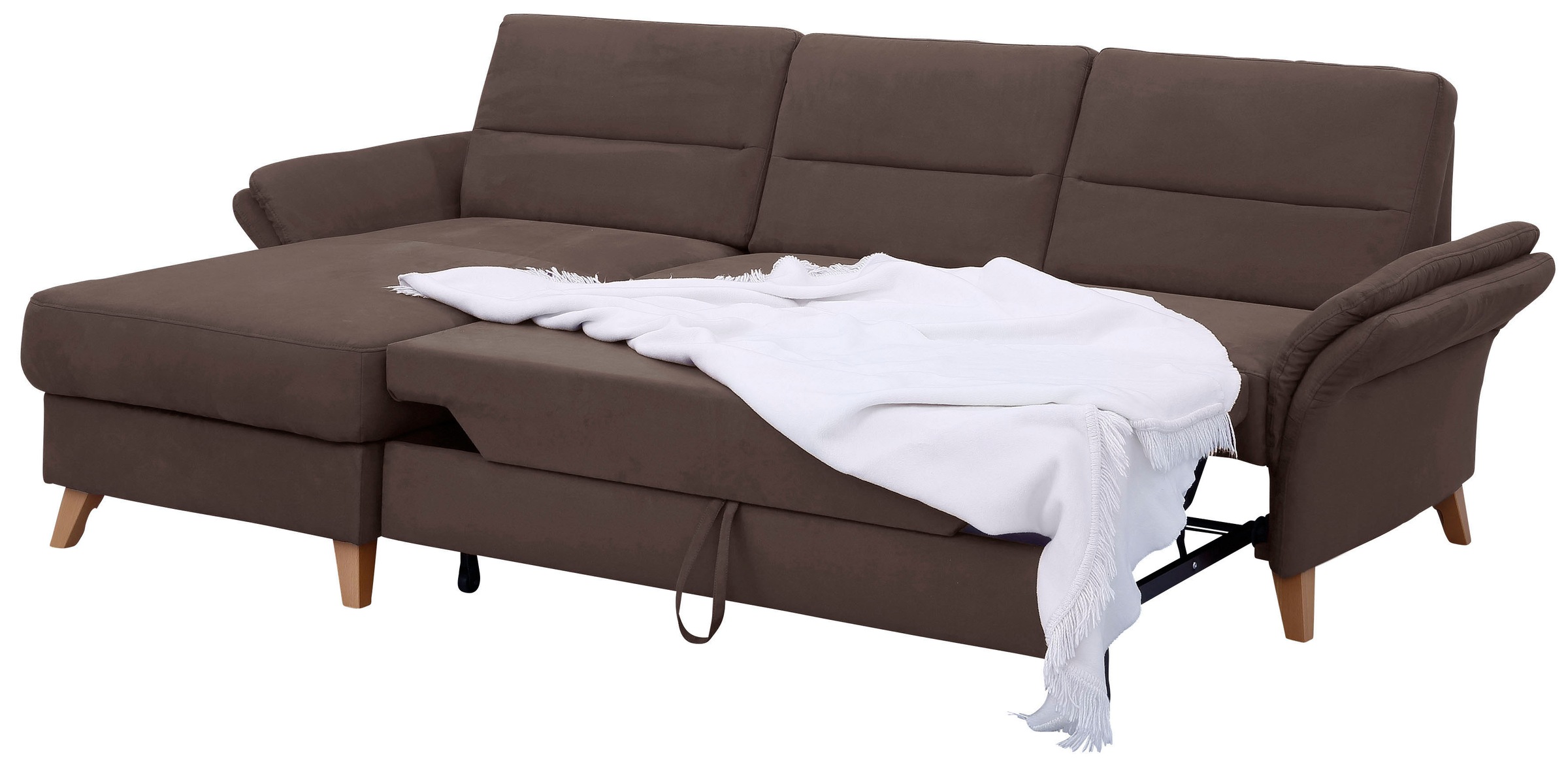 Home affaire Ecksofa »Westerland L-Form«, Federkern-Polsterung, wahlweise mit Bettfunktion, Bettkasten