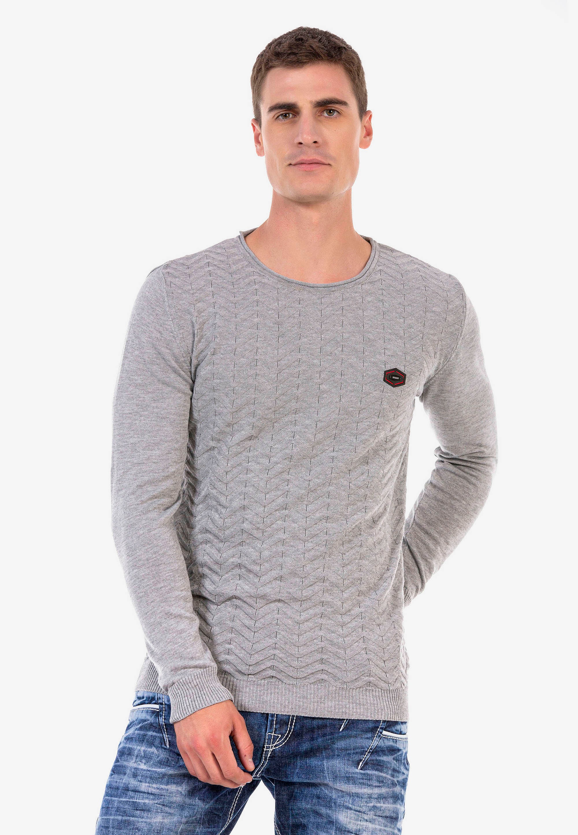 Cipo & Baxx Strickpullover, mit dezentem Strickmuster