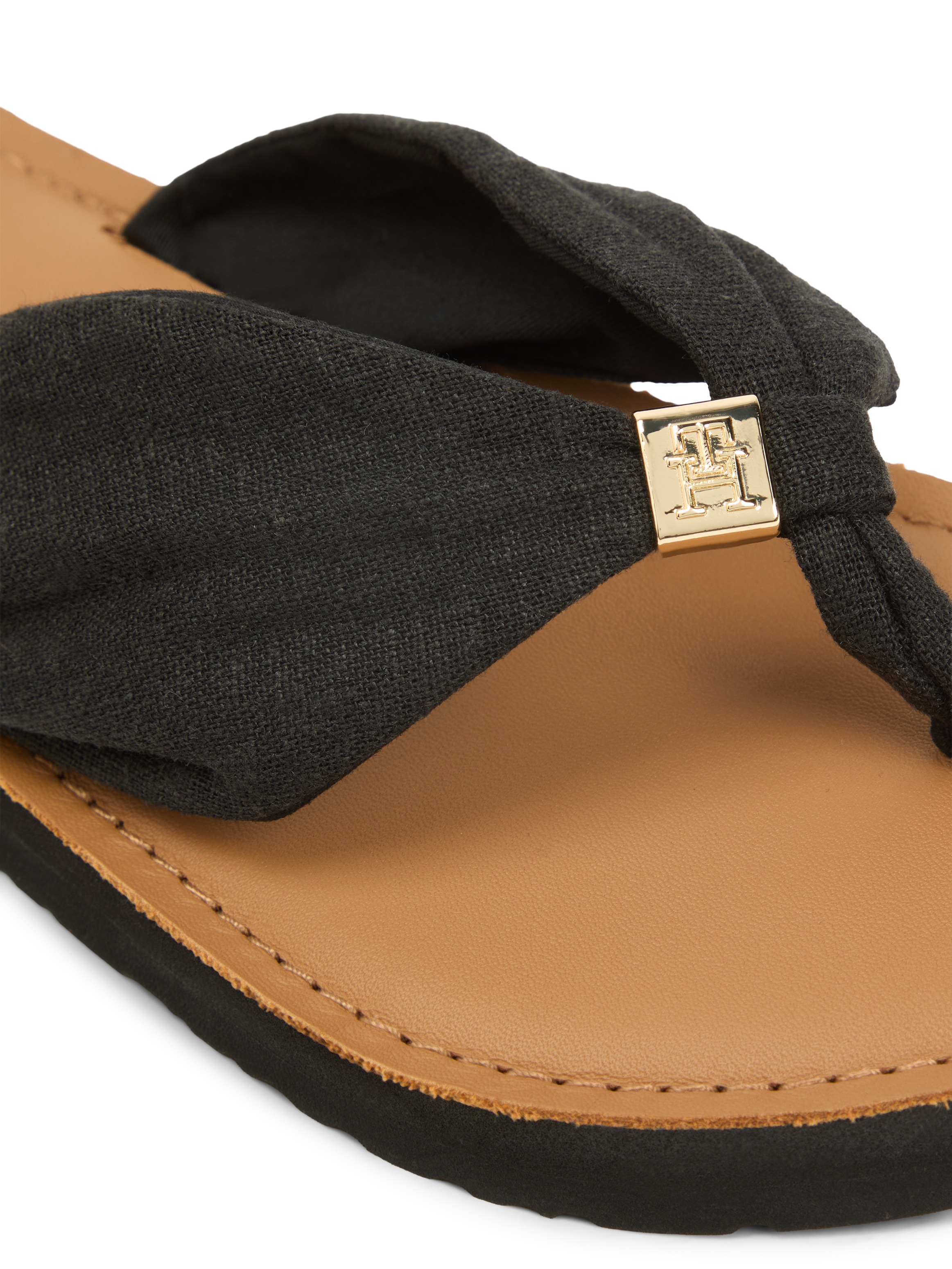 Tommy Hilfiger Zehentrenner "TH LTR FOOTBED SUMMER SANDAL" Sommerschuh, Str günstig online kaufen