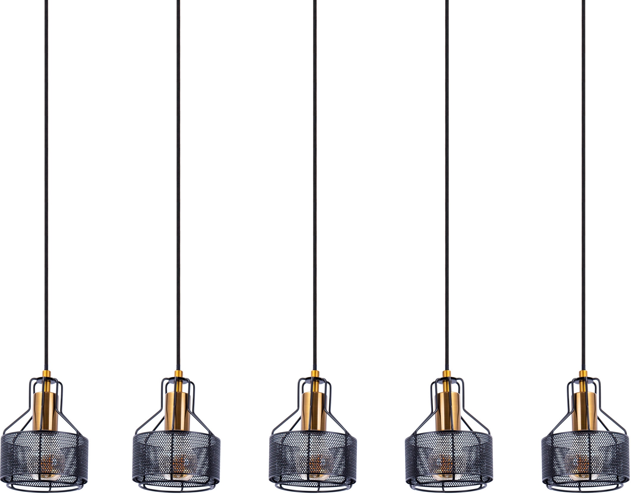 näve LED Pendelleuchte »FORO«, Leuchtmittel E27 | ohne Leuchtmittel, schwarz/golden