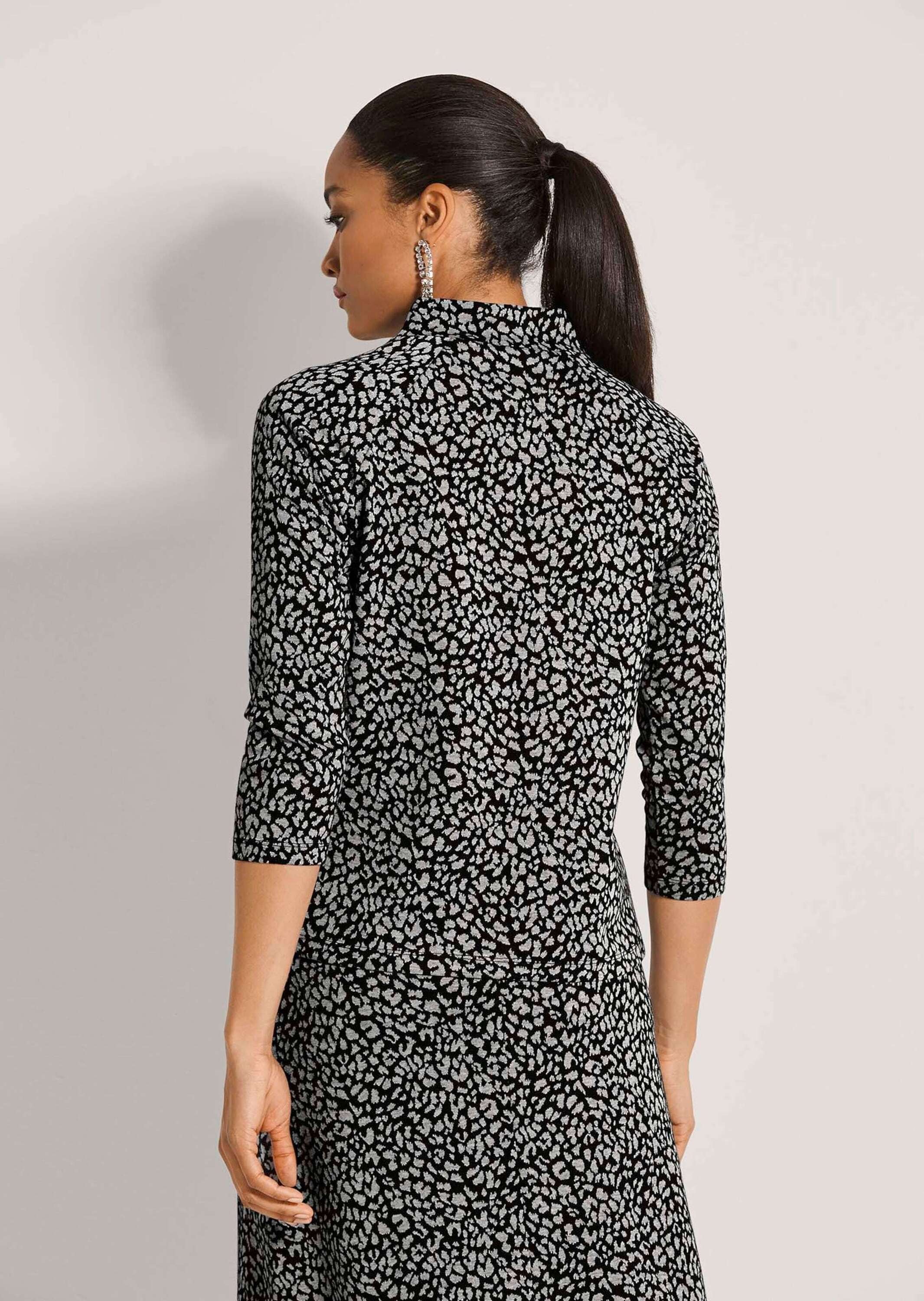 MADELEINE 3/4-Arm-Shirt »Shirt Gemustertes Sweatshirt mit Stehkragen«