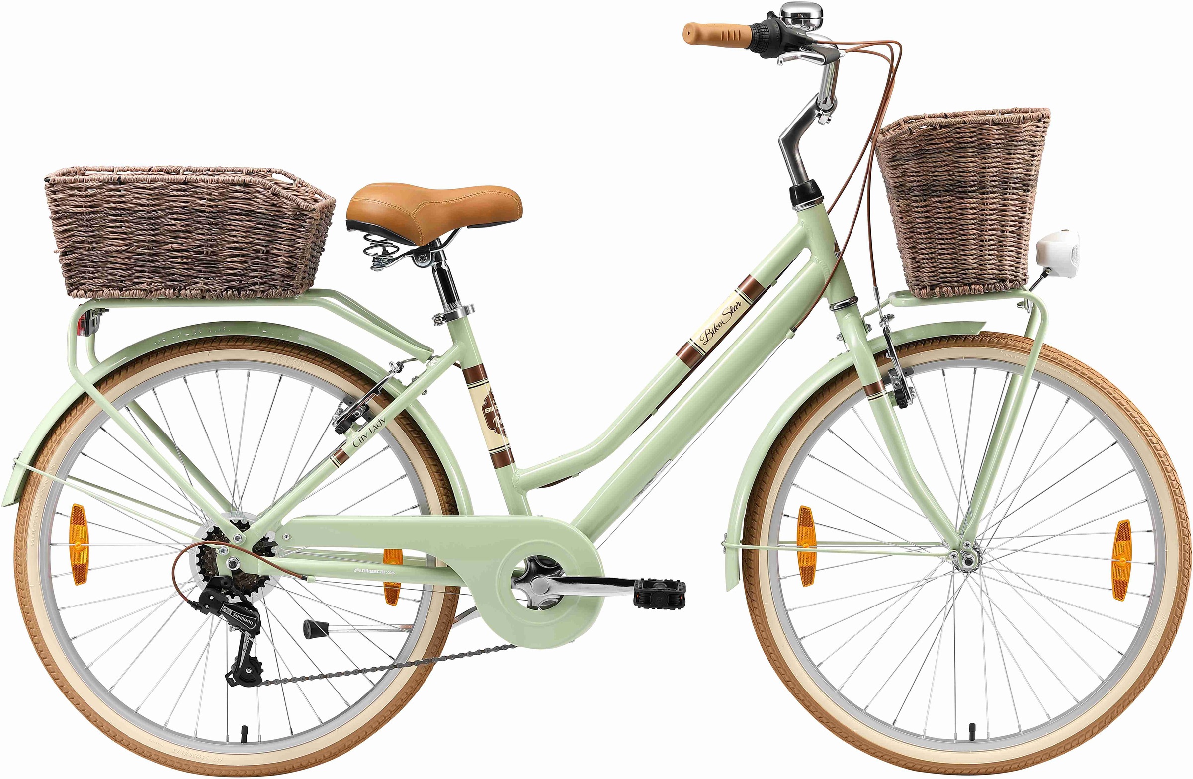 BIKESTAR Cityrad, 41cm, 26 Zoll (66,04cm), grün, Fahrräder, für Damen, Kettenschaltung