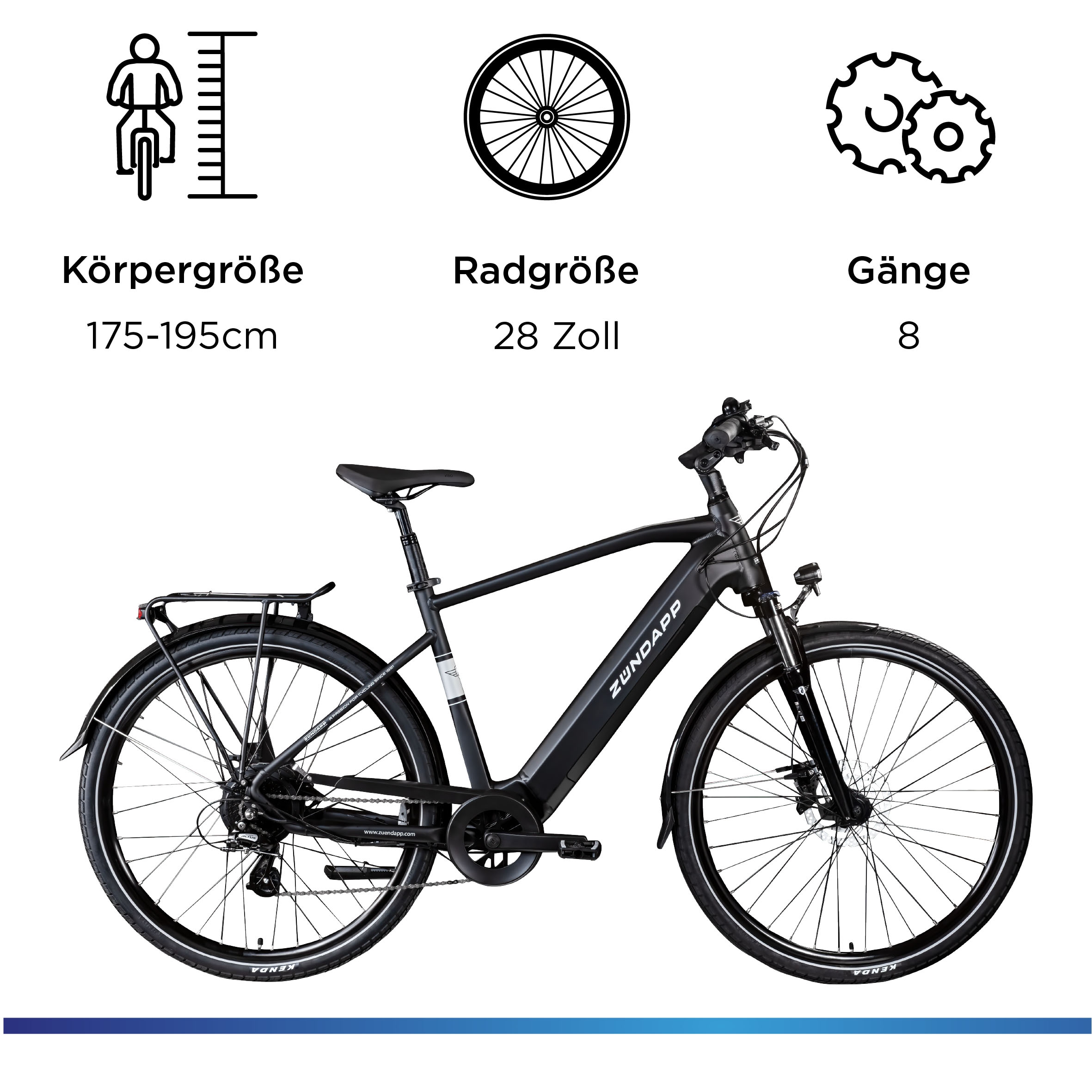 Zündapp E-Bike »Z810«, 24 Gang, Shimano, Altus RD-M310, Heckmotor 250 W, Pedelec, Elektrofahrrad für Herren