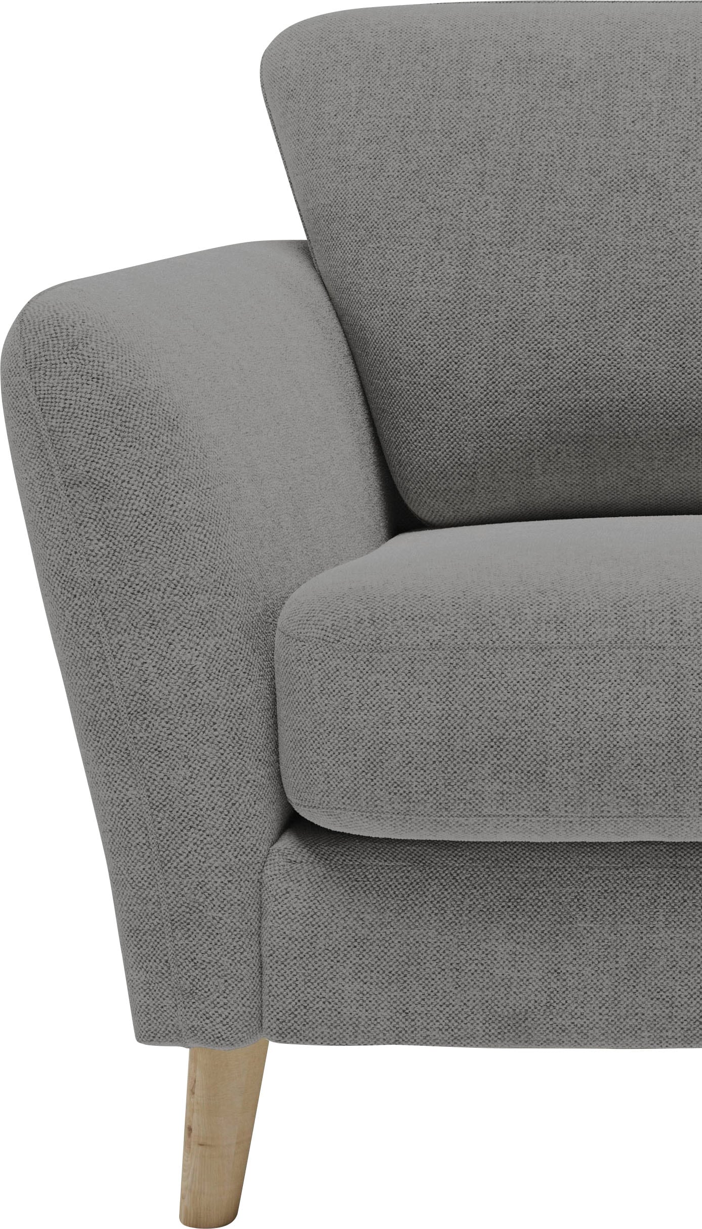 Home affaire Ecksofa »MARSEILLE 278/202 cm, L-Form, Ottom. rechts/links, verschiedene Bezüge« Massivholzbeine Eiche, Landhausstil, Wellenunterfederung
