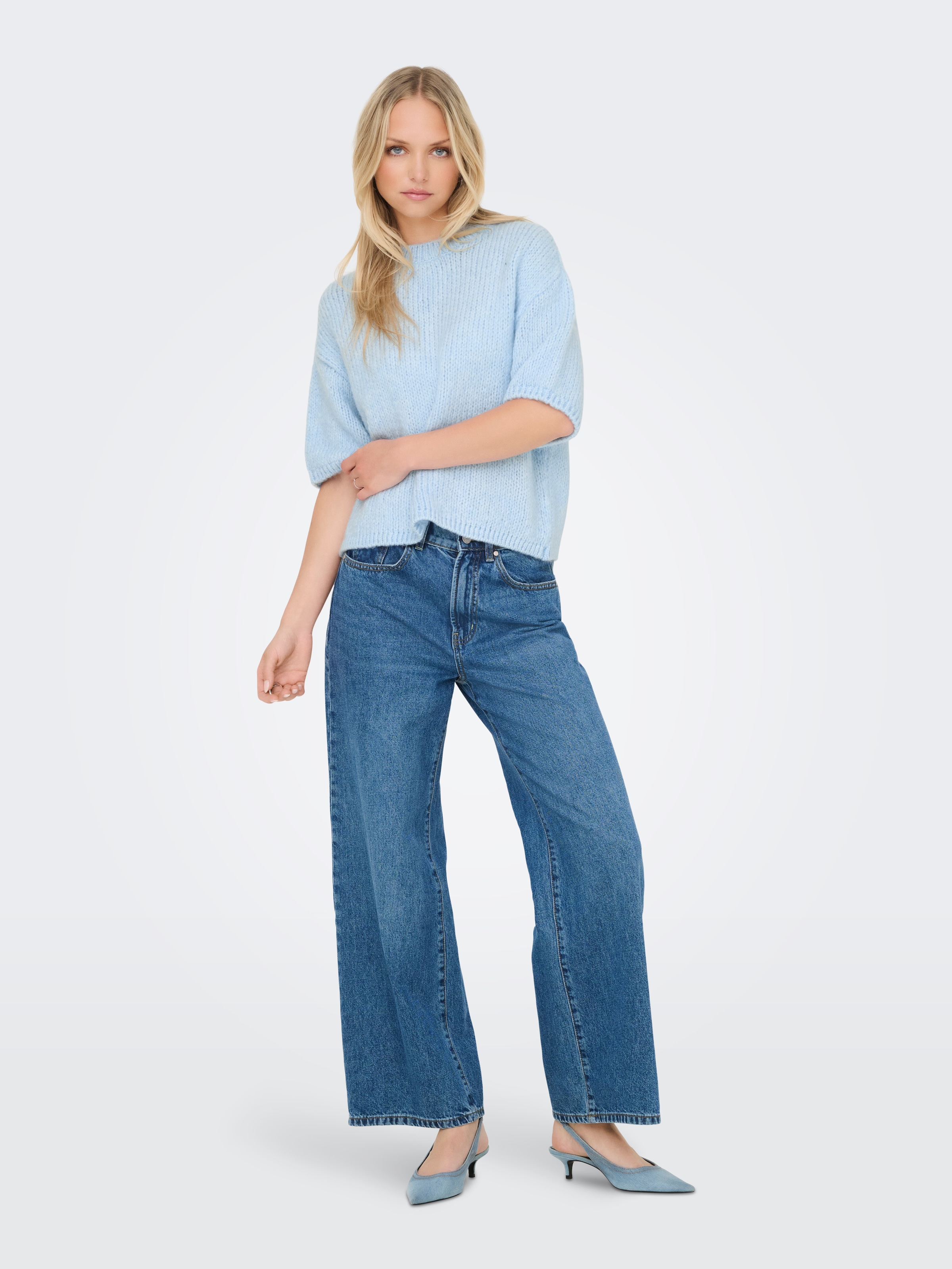 JDY Strickpullover »JDYLINEA S/S PULLOVER O-NECK KNT NOOS«
