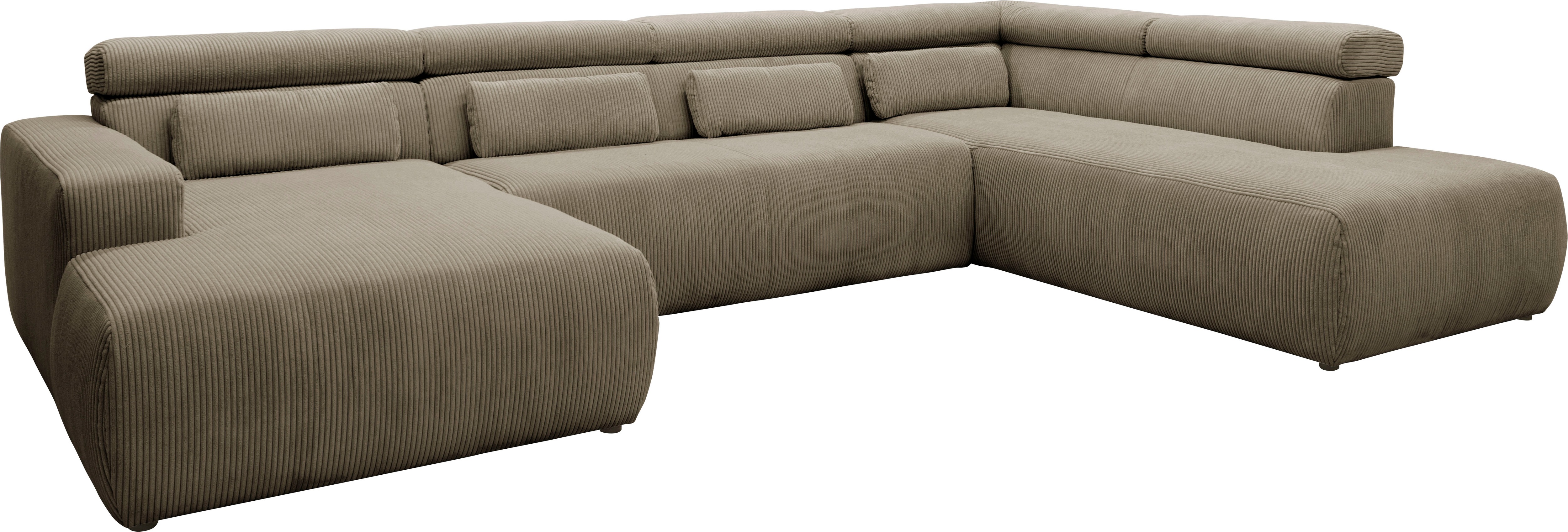 Thumbnail - DOMO collection Wohnlandschaft "Brandon, belastbar bis 140kg/ Sitz, B/T: 359/228 cm, U-Form" ohne Sitztiefenverstellung,...