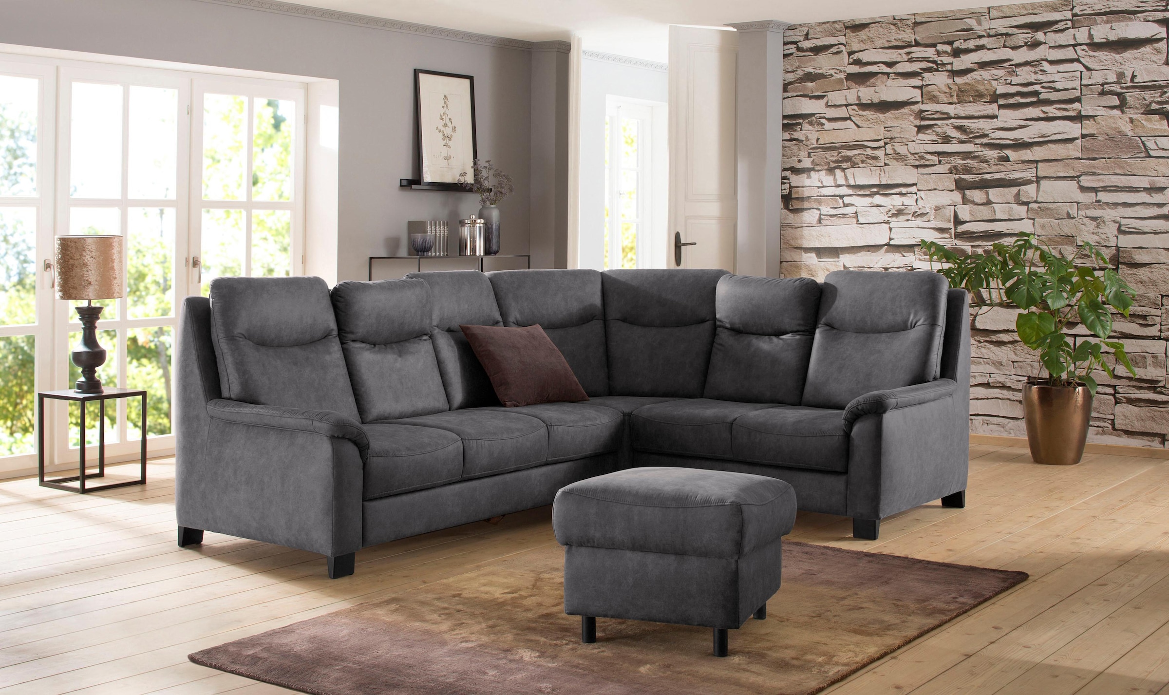 OTTO home Ecksofa "Boccaccio L-Form" mit Federkern, incl. Kopfteilverstellung, wahlweise Schlaffunktion