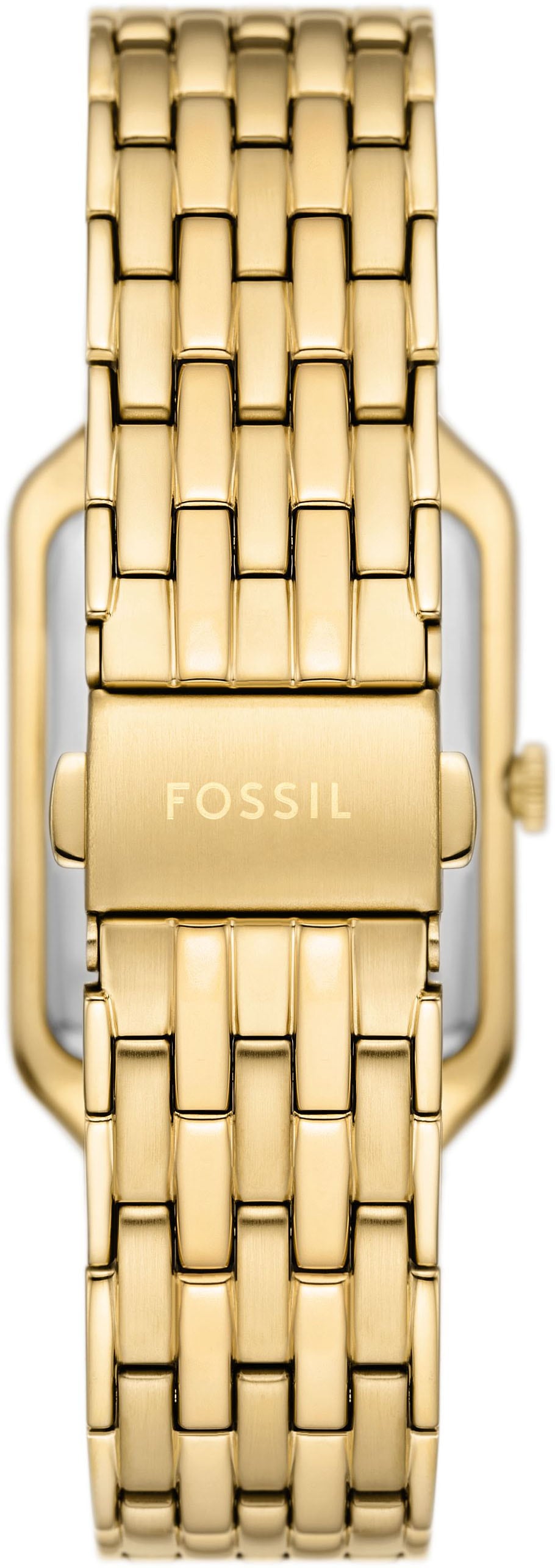 Fossil Quarzuhr »RAQUEL«, Armbanduhr, Damenuhr, Edelstahlarmband, analog, Tag, Glassteine
