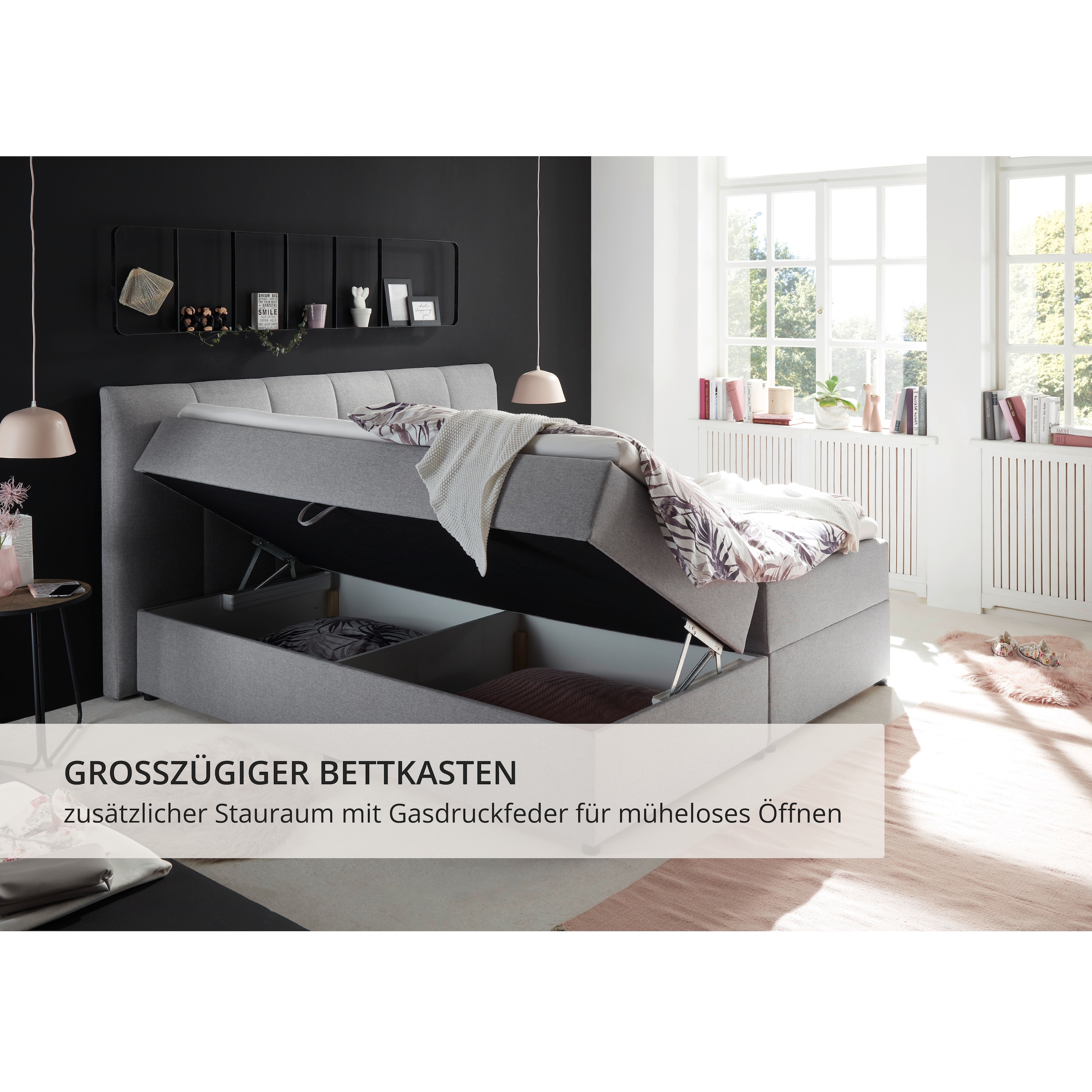 ED EXCITING DESIGN Boxbett »"Granada"  inkl. Bettkasten und Topper« erhältlich in den Größen 120x200cm, 160x200cm & 180x200cm