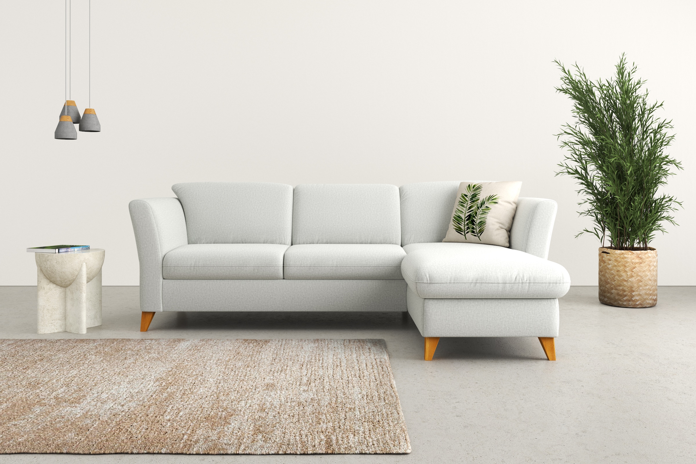 Home affaire Ecksofa "Trelleborg L-Form" Federkern-Polsterung, wahlweise mit Schlaffunktion und Bettkasten