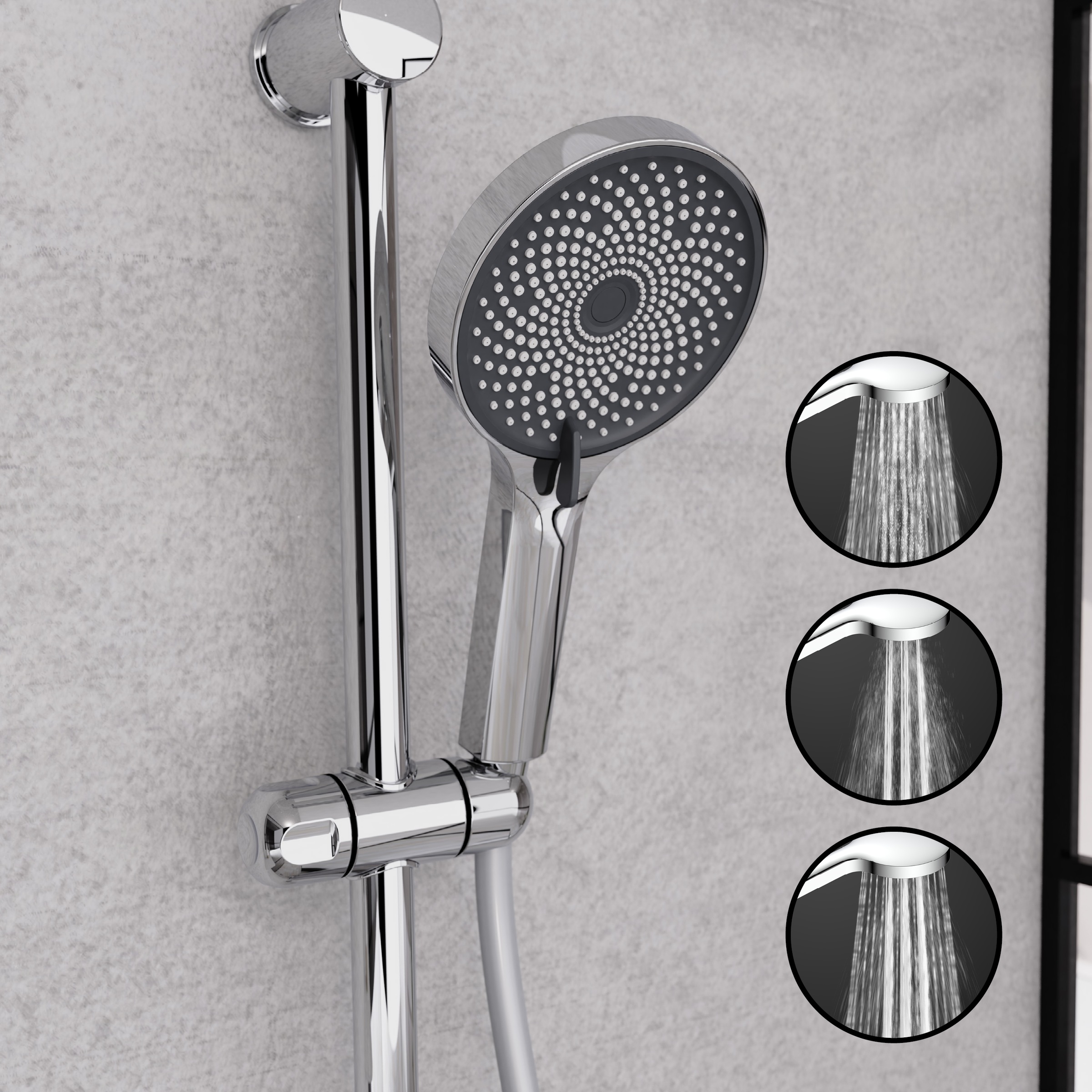 welltime Brausegarnitur "Rio" Handbrause inkl. Schlauch, Mit 3 Strahlarten günstig online kaufen