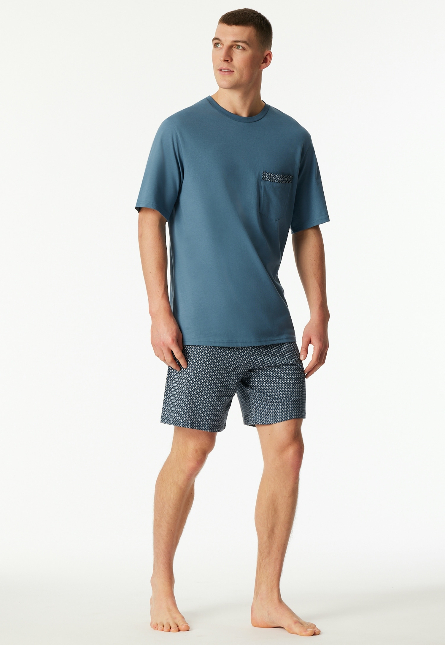 Schiesser Shorty »"Comfort Nightwear"«, (2 tlg.), mit aufgesetzter Brusttasche