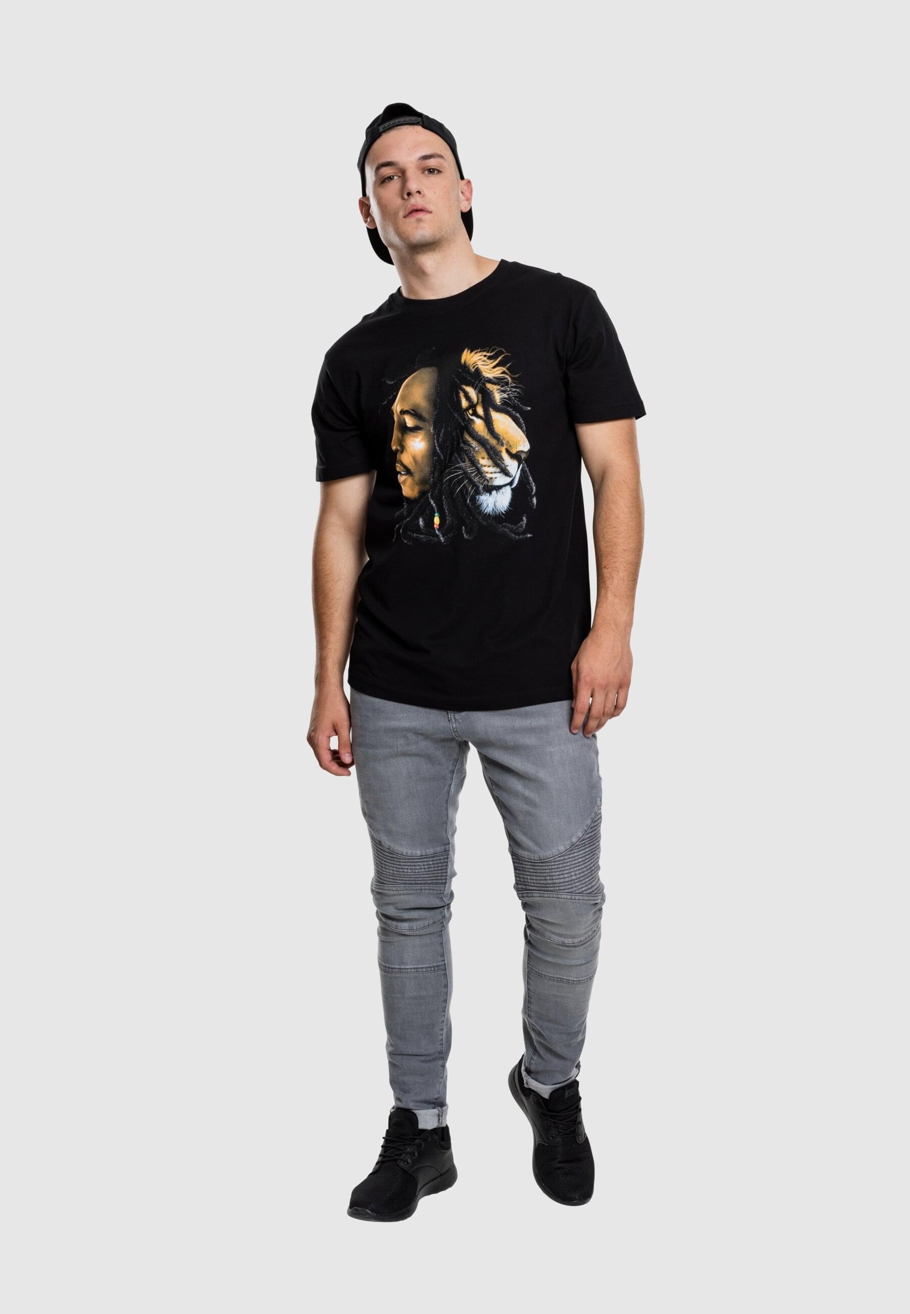 MisterTee T-Shirt »MisterTee Herren Bob Marley Lion Face Tee«, (1 tlg.)