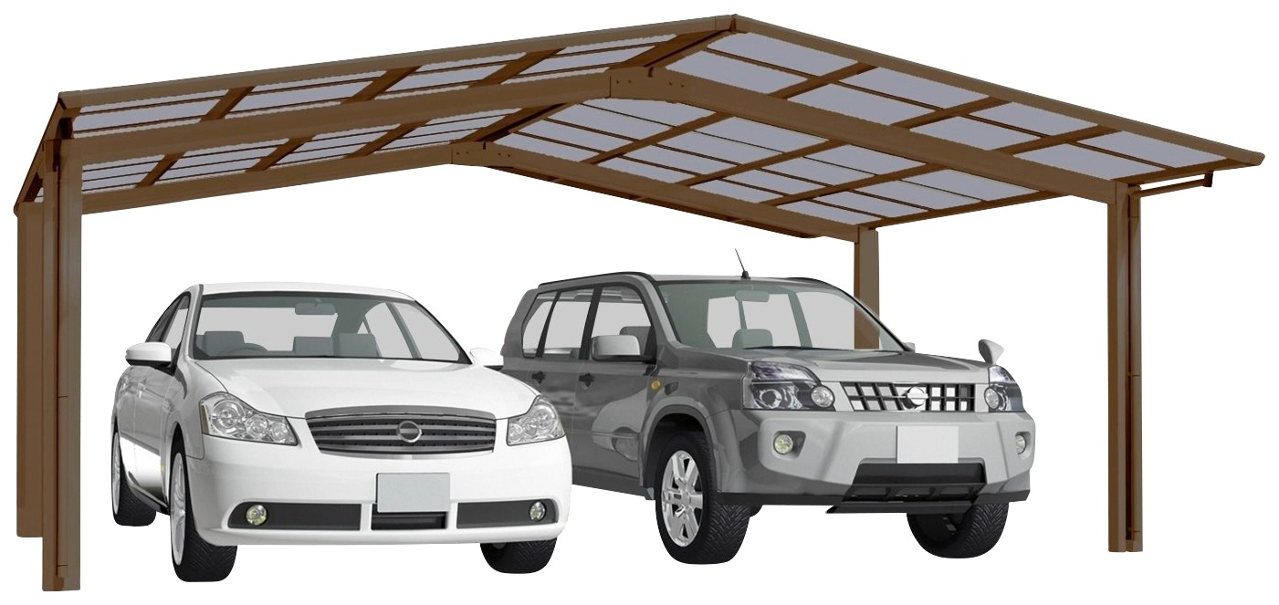 Ximax Doppelcarport "Linea Typ 80 M-bronze", Aluminium, 530 cm, bronze, Aluminium