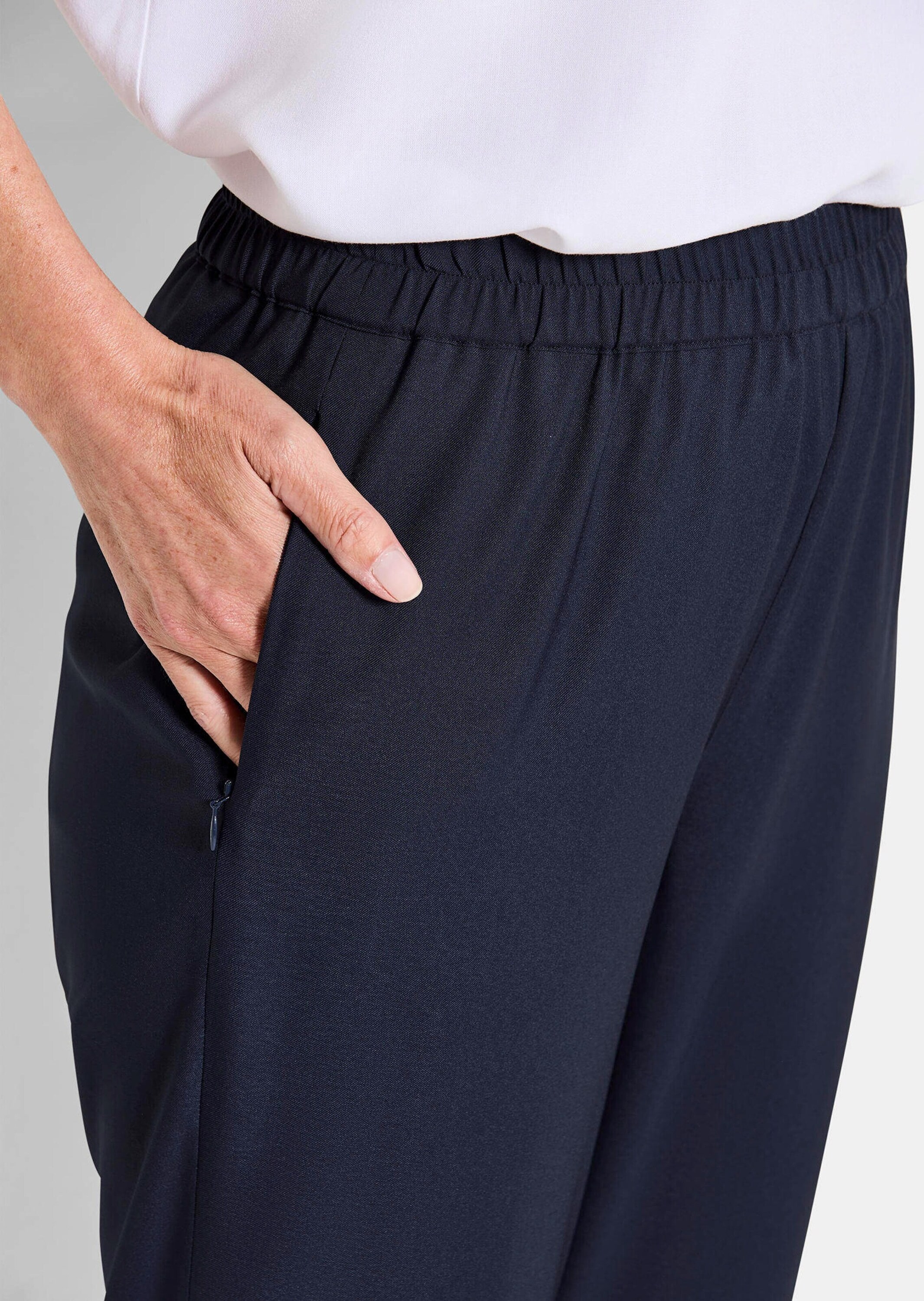 GOLDNER Stoffhose »Schlupfhose mit Reißverschlusstaschen«  Seitentaschen mit nahtfeinverdeckten RV's