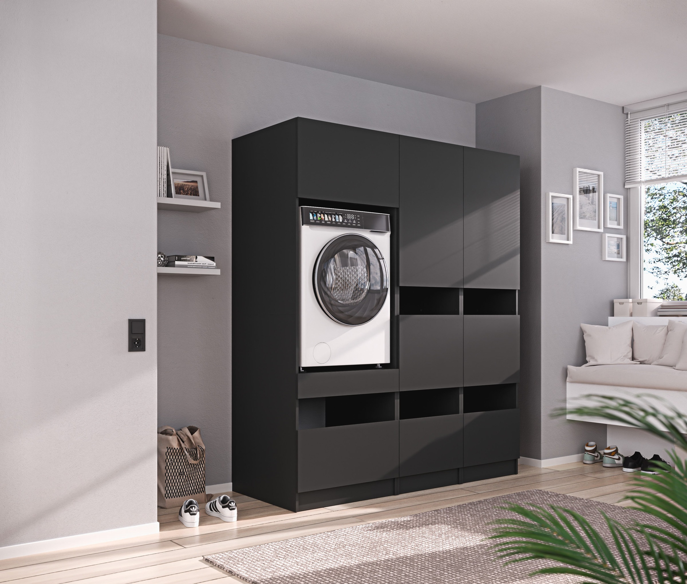 BASIC by Balculina Mehrzweckschrank-Set »Washhome B/T/H 168x68x200 cm« 3 Stk. tlg.