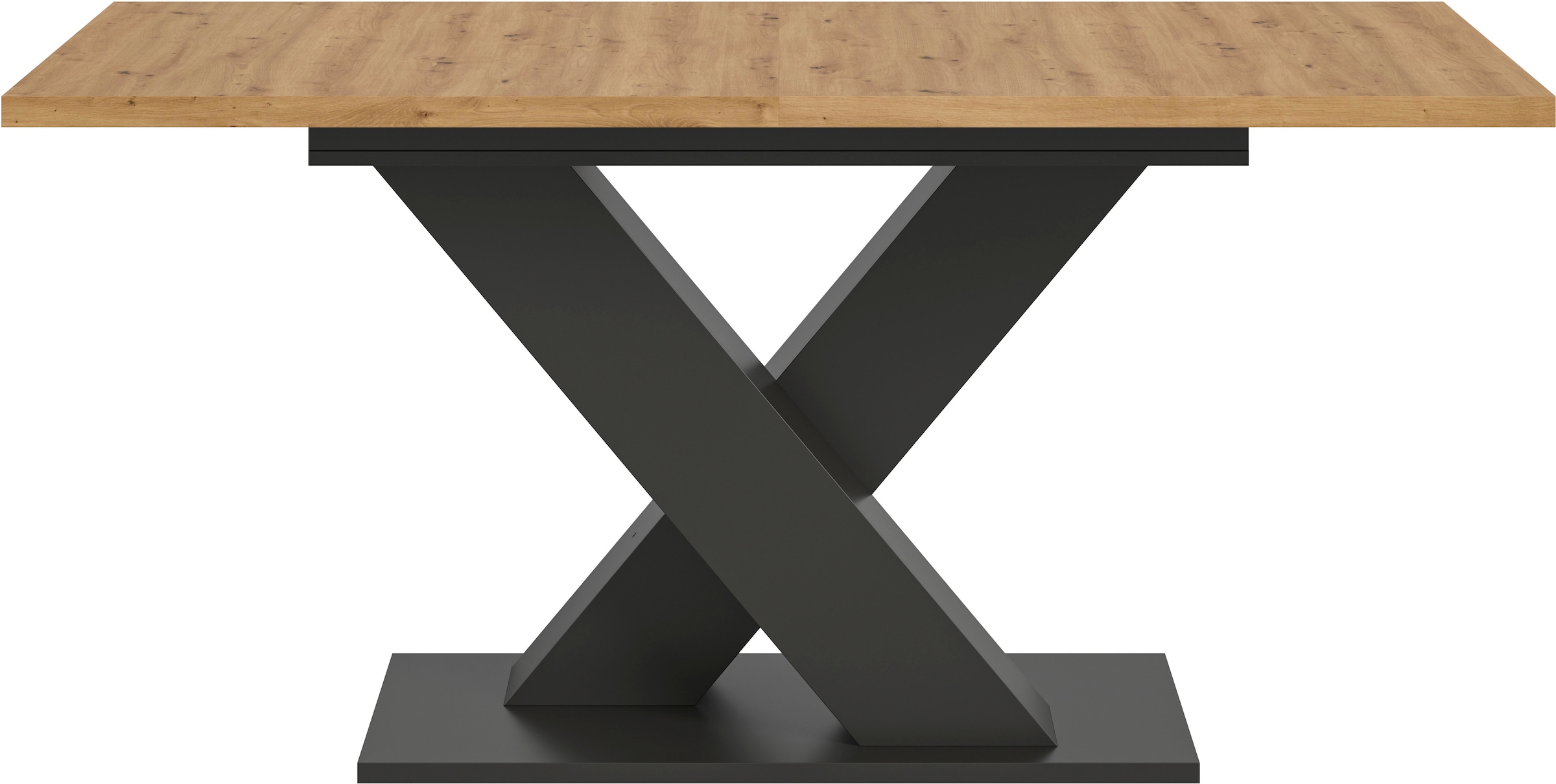 INOSIGN Esstisch »Motus, ausziehbar 150 -190 cm, inklusive 40 cm Einlegeplatte«, X-Gestell mit Bodenplatte, Tisch, Küchentisch, Esszimmer, Küche