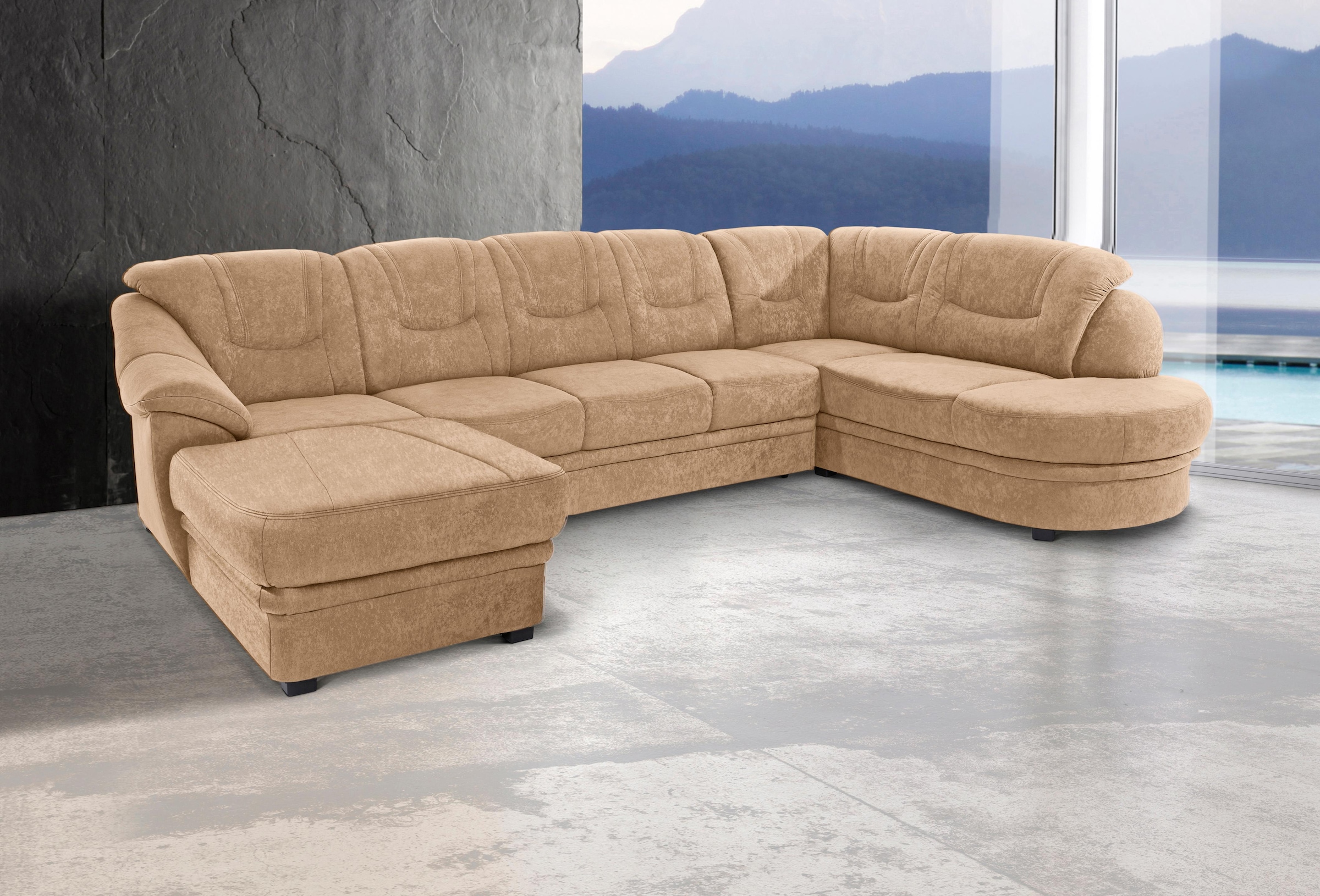 sit&more Wohnlandschaft "Savoni U-Form" wahlweise mit Schlaffunktion
