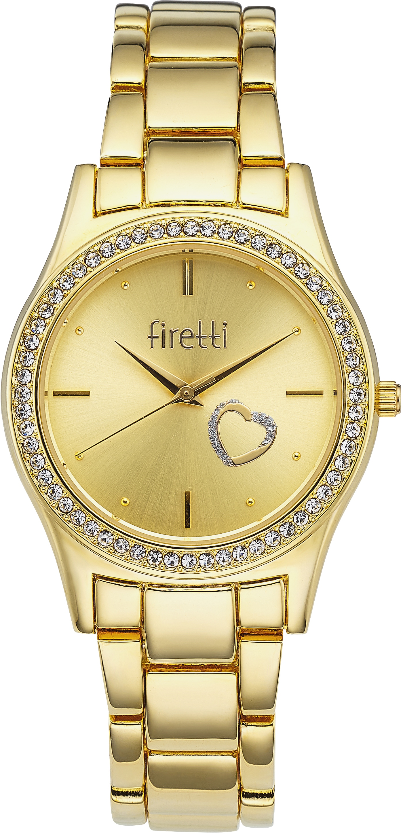 Firetti Quarzuhr, (Set, 5 tlg., mit Anhänger, Kette und 1 Paar Ohrsteckern), Armbanduhr, Damenuhr, Glassteine, ideal auch als Geschenk