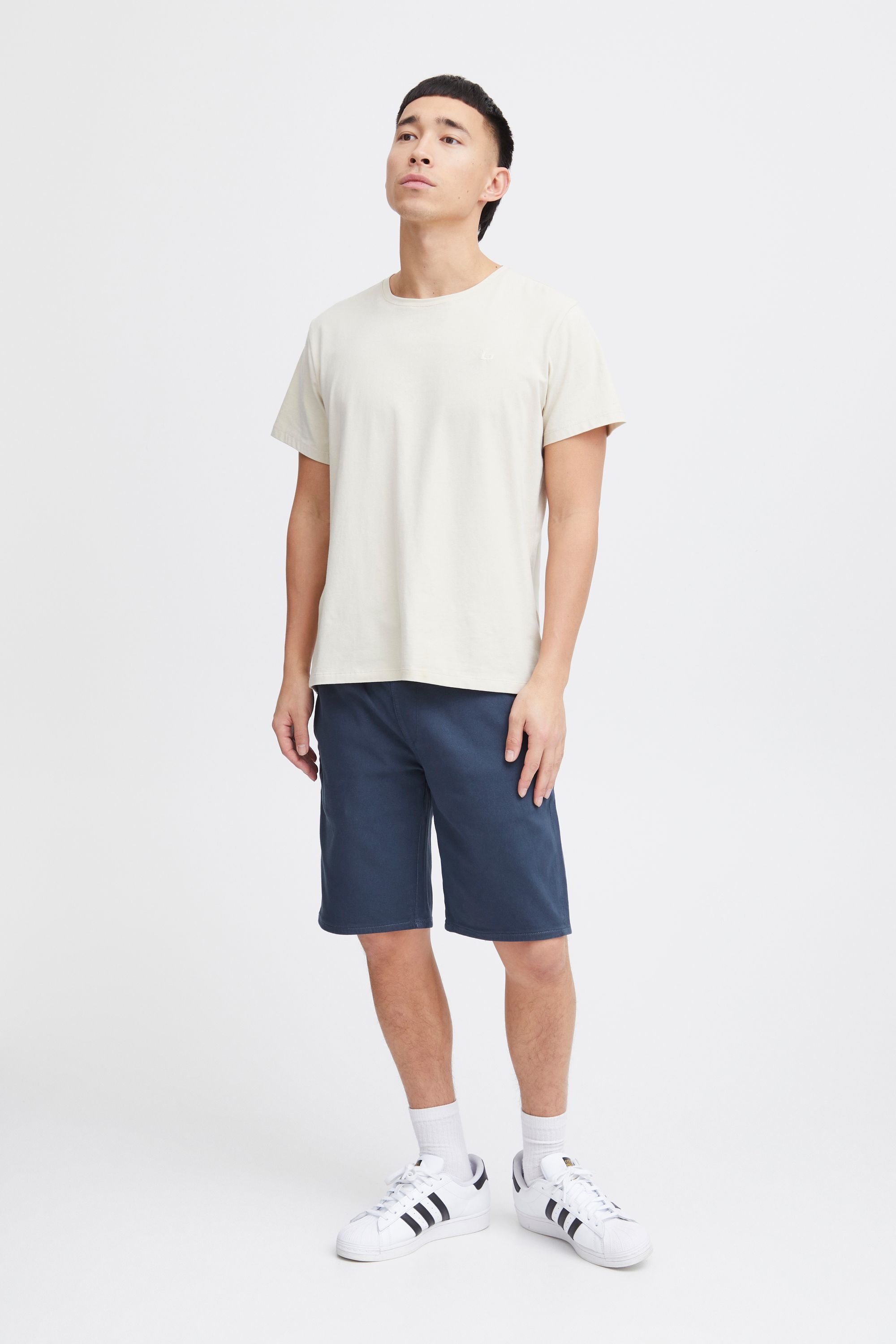 Chinoshorts BLEND "BHDenim", Herren, Gr. L, US-Größen, blau (marineblaus), Denim/Jeans, 68% Baumwolle, 28% Polyester, 4% Elasthan, unifarben, regular fit kniefrei, Hosen Chinoshorts, Gemütliche Shorts mit Taschen 5