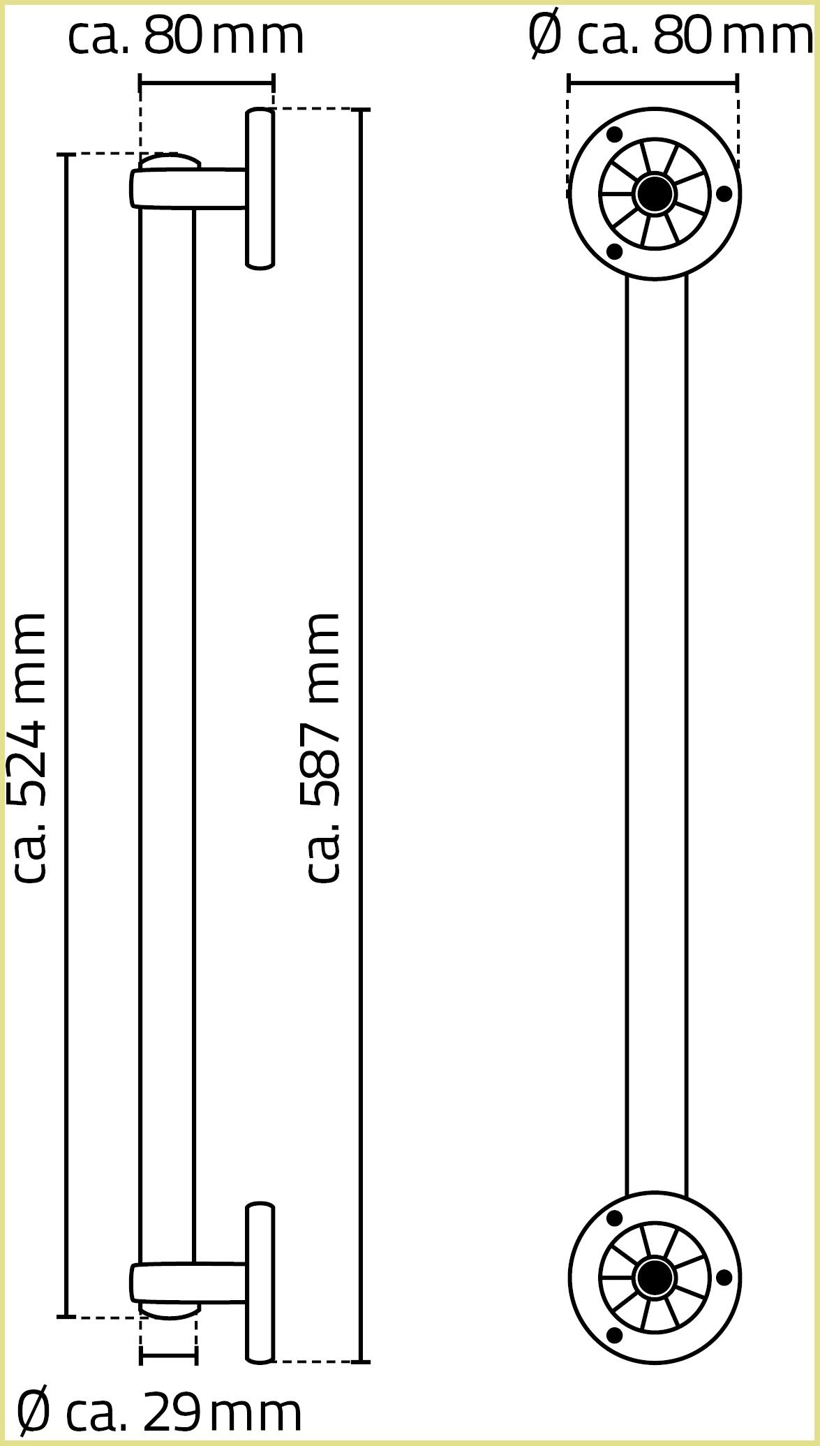 Ridder Wandgriff »Pro«, belastbar bis 110 kg, Länge: 60 cm